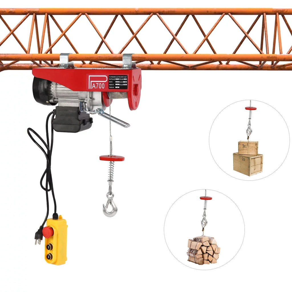 Winch Wire Control Electric 1543lbs 110V Hoist Winch Portable Remote W/ Electric