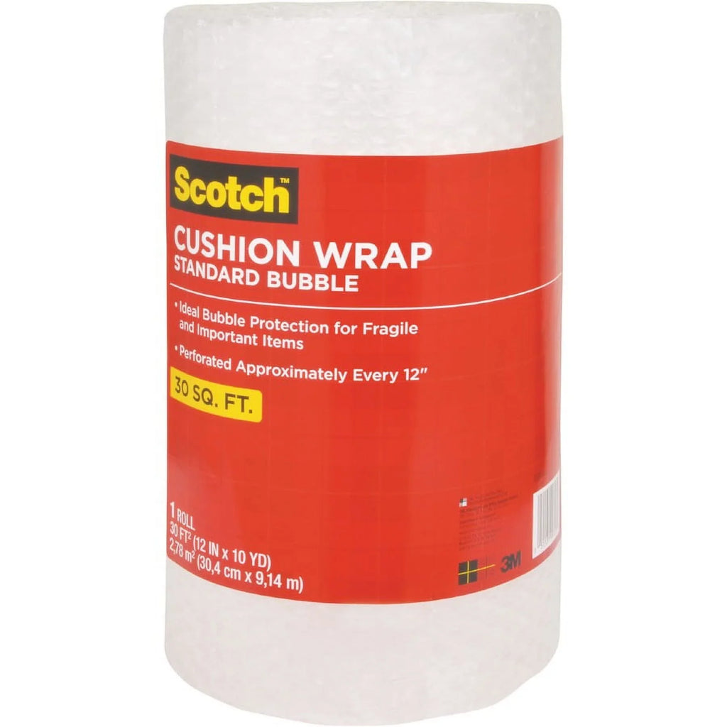 Wrap 12" Perforated Easy Bundle Recyclable, 30 Tear of - Non-scratching, Polyethylene, Lightweight, - 5 Nylon Cushion Length Perforated, - - Width x Scotch Clear | ft