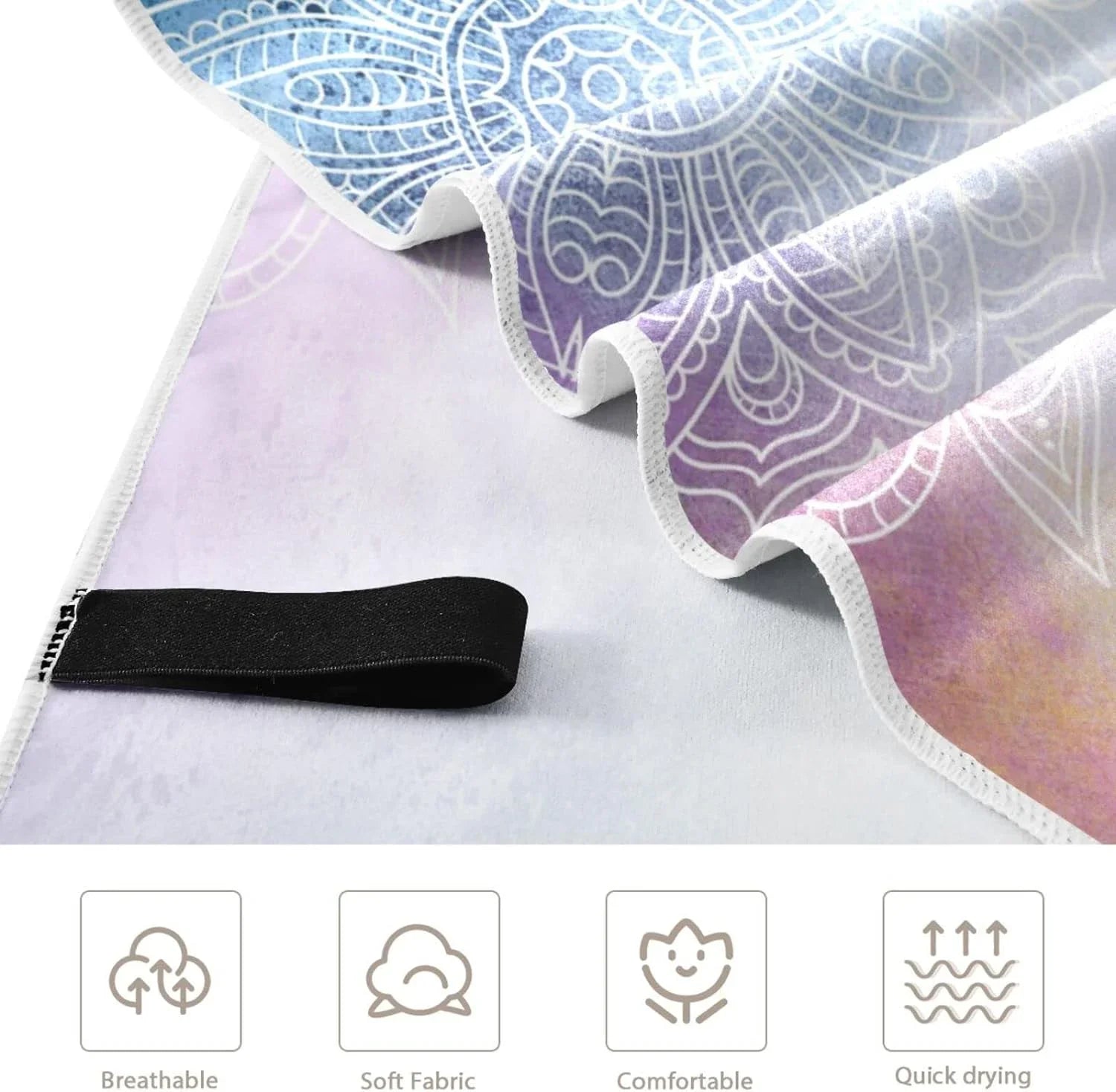 Mandala's Travel Dry for Bestwell Purple Super Compact Beach Towel Quick Holiday（156） Lightweight Towels Absorbent Oversized - Camping Towel - Swimming