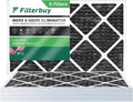 Filters Air 12x20x1 Furnace Odor HVAC (5-Pack) AC MERV with Filterbuy Activated 8 Pleated Carbon Eliminator