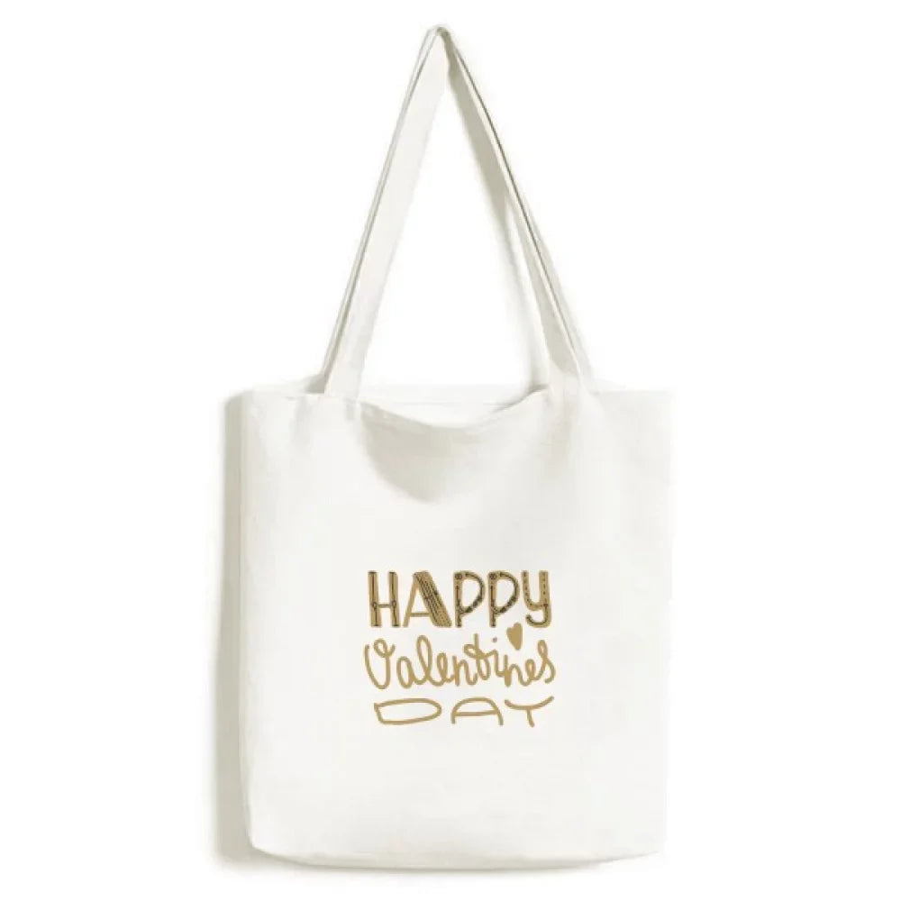 shopping satchel day valentine handbag canvas bag casual happy quote style tote