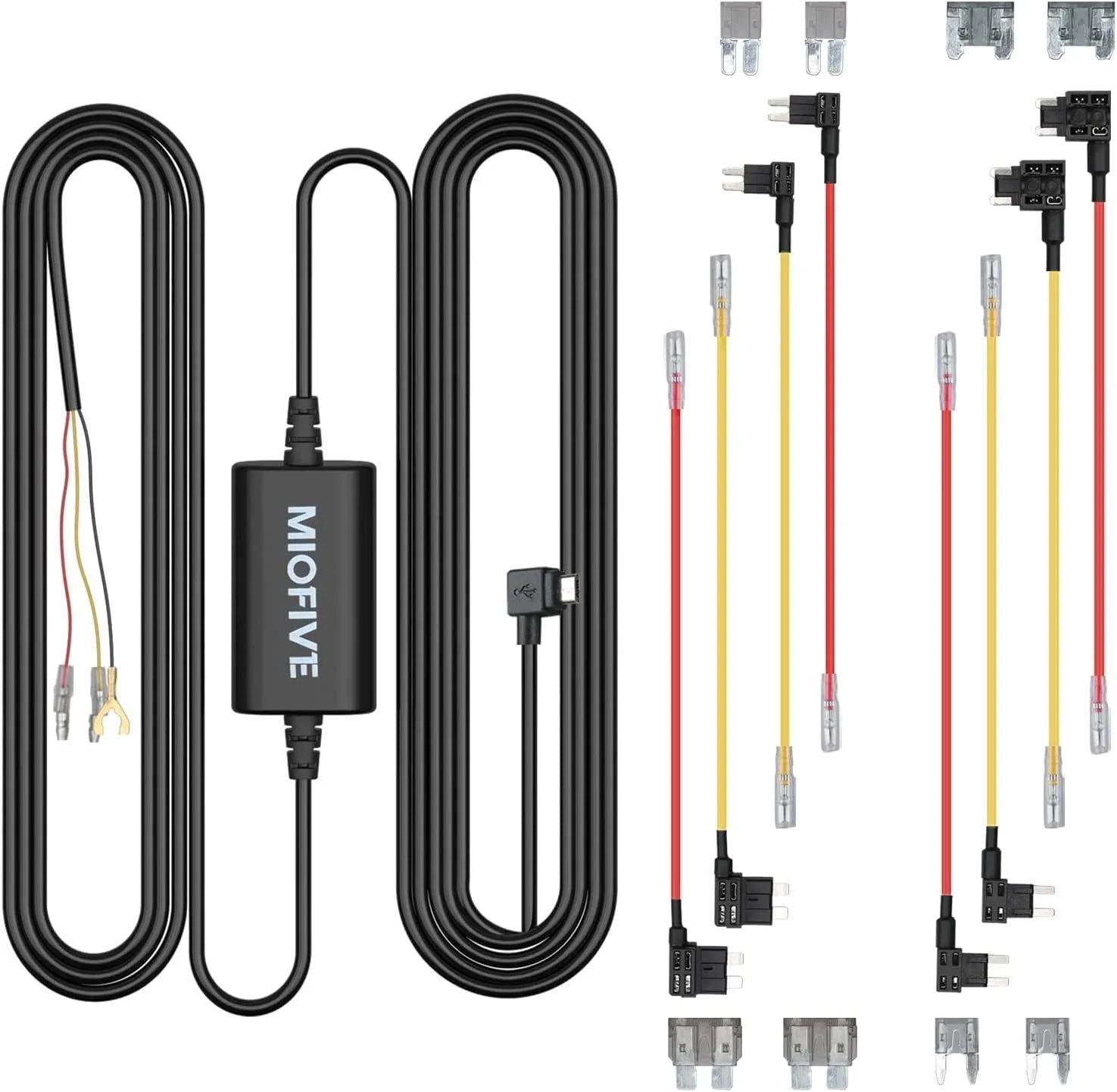 5V/2.4A Kit for Kit Cam to ro Hardwire 12V-24V Kit, Dashcam USB Wire 11.5ft w/Fuse Dash Converts Hard