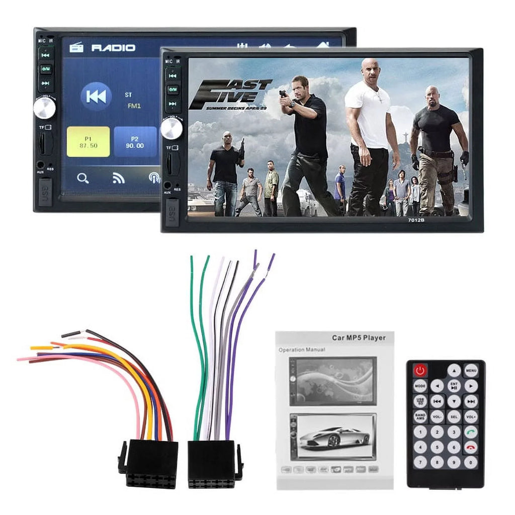 radio Din USB Audio Player Multimedia Car Car Polarlander Car backup Touch Stereo with SD Double Bluetooth function AUX 7-inch link mirror 4LED MP5/4/3 Screen with camera HD FM