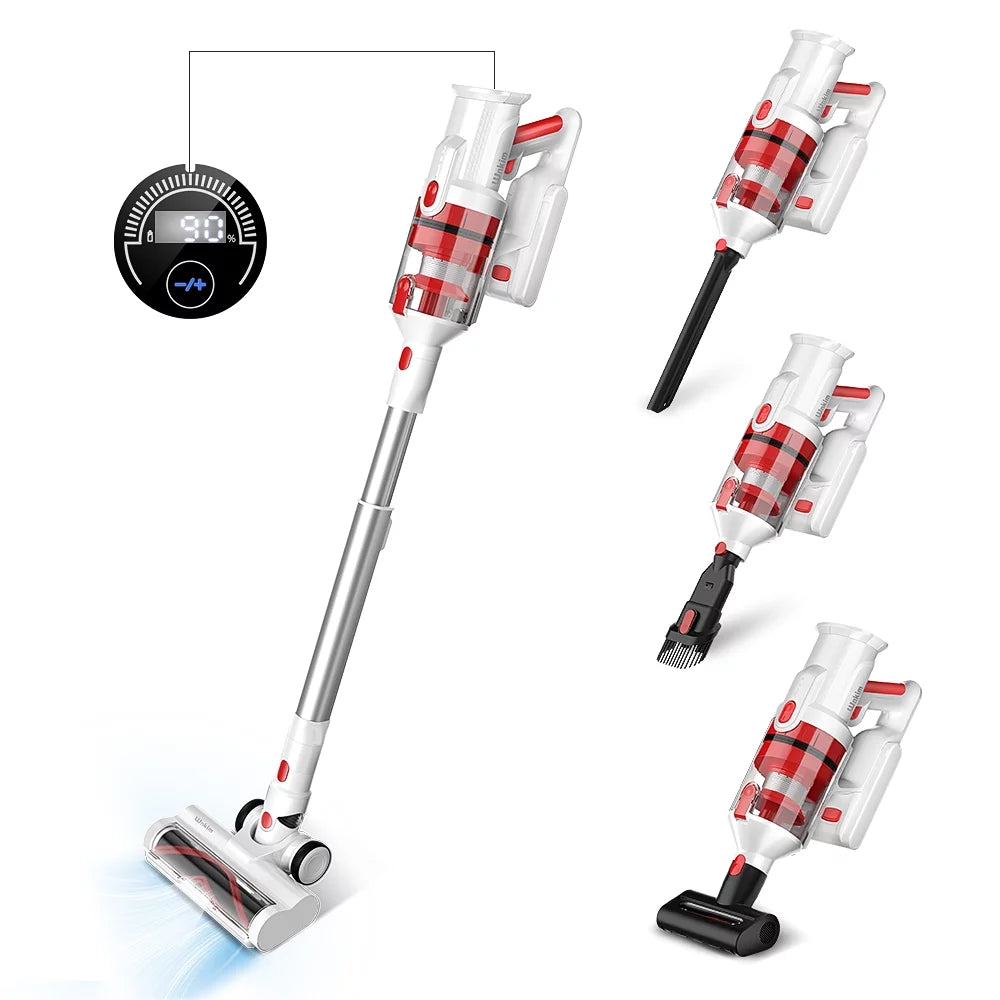 Floor Cleaner, Stick Runtime, 8 Hard Vacuum for Wnkim 50 Lightweight Power with Cordless Display, Pet Vacuum M10 Handheld Hair 28kPa LED Vacuum in to Suction Carpet 1 Smart Home, Up