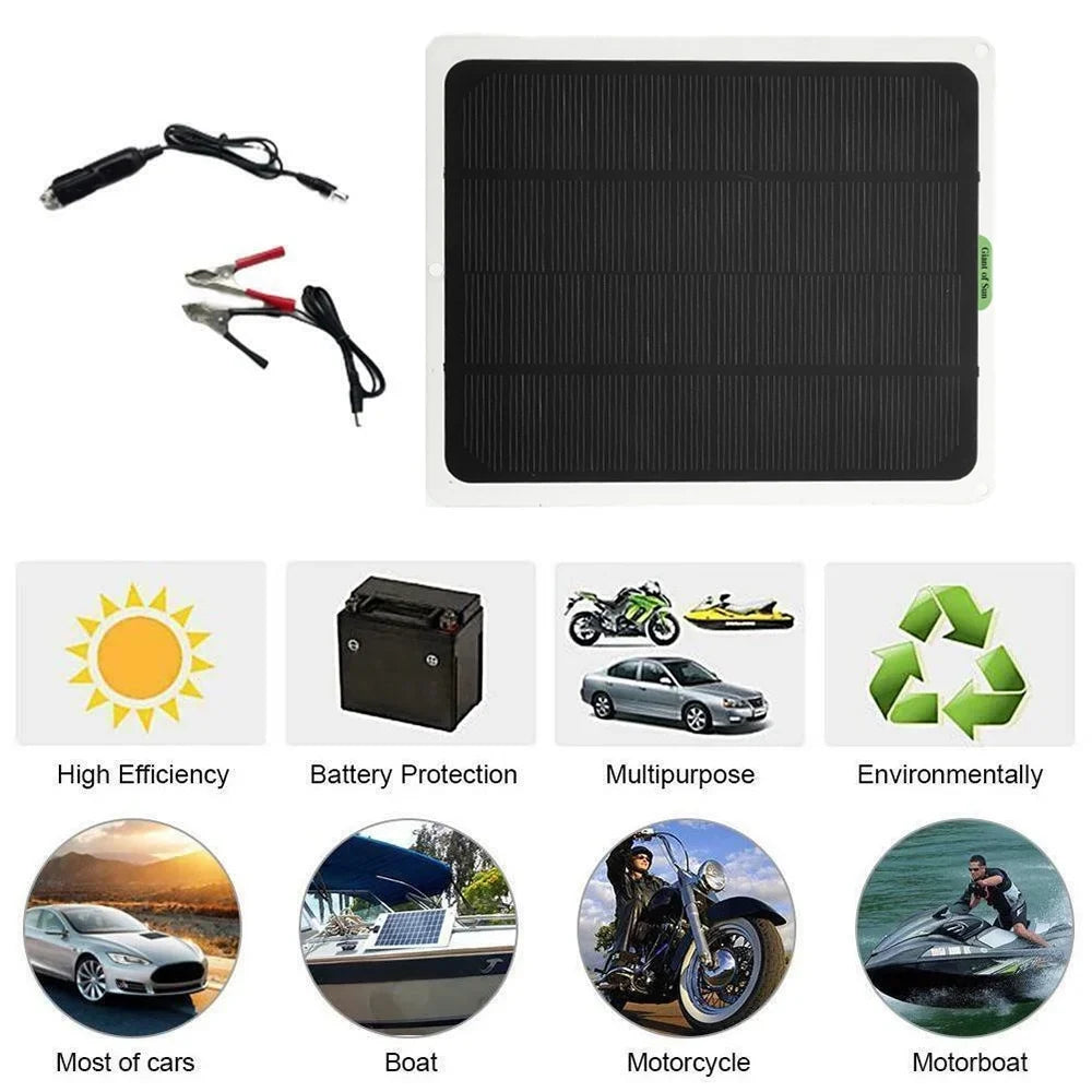 RV Charging Outdoor Solar for Flexible 20W Panels 12V/5V Charger Clips Monocrystalline occkic Battery Cars Yachting Charger with