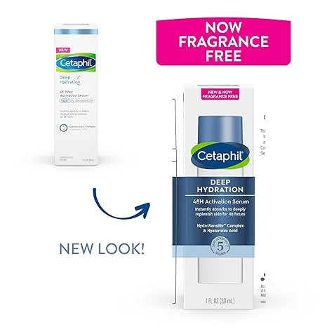 48Hr Hyaluronic Activation for Sensitive B, Recommended oz, Hr Skin, Sensitive Dermatologist Dry, & Vitamin Face Cetaphil E Hydration Acid, Serum, Skincare 48 With Brand Moisturizer fl Deep 1