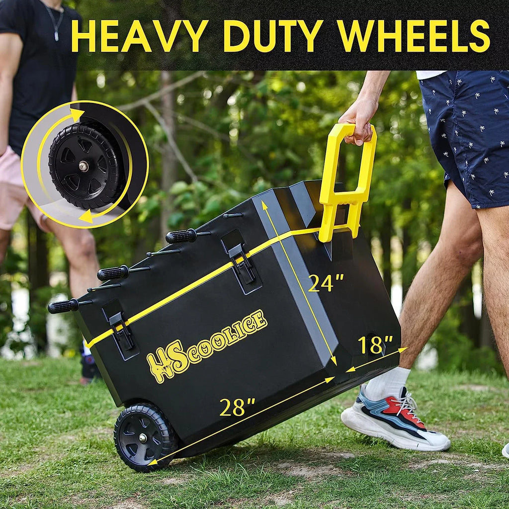 QT Family Black & Picnic, 65 Cooler Portable Ideal Hard Cooler Ice Outdoor Table, Barbecue, Wheels, Chest Red with Gathering Camping, with for - Foosball