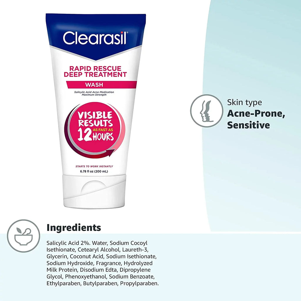 Treatment Each Rescue Deep Rapid 6.78 Clearasil Pack 3 Wash,