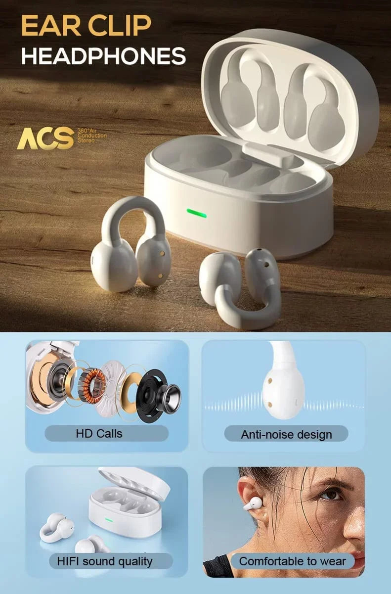 for Kyocera 3 Ear-Clip - Pro Case Phone DuraForce Hands-free TWS True With Earbuds Model Compatible DuraForce N8O Earphones Headset Stereo (2023) Bluetooth Wireless Pro Mic 3 Charging
