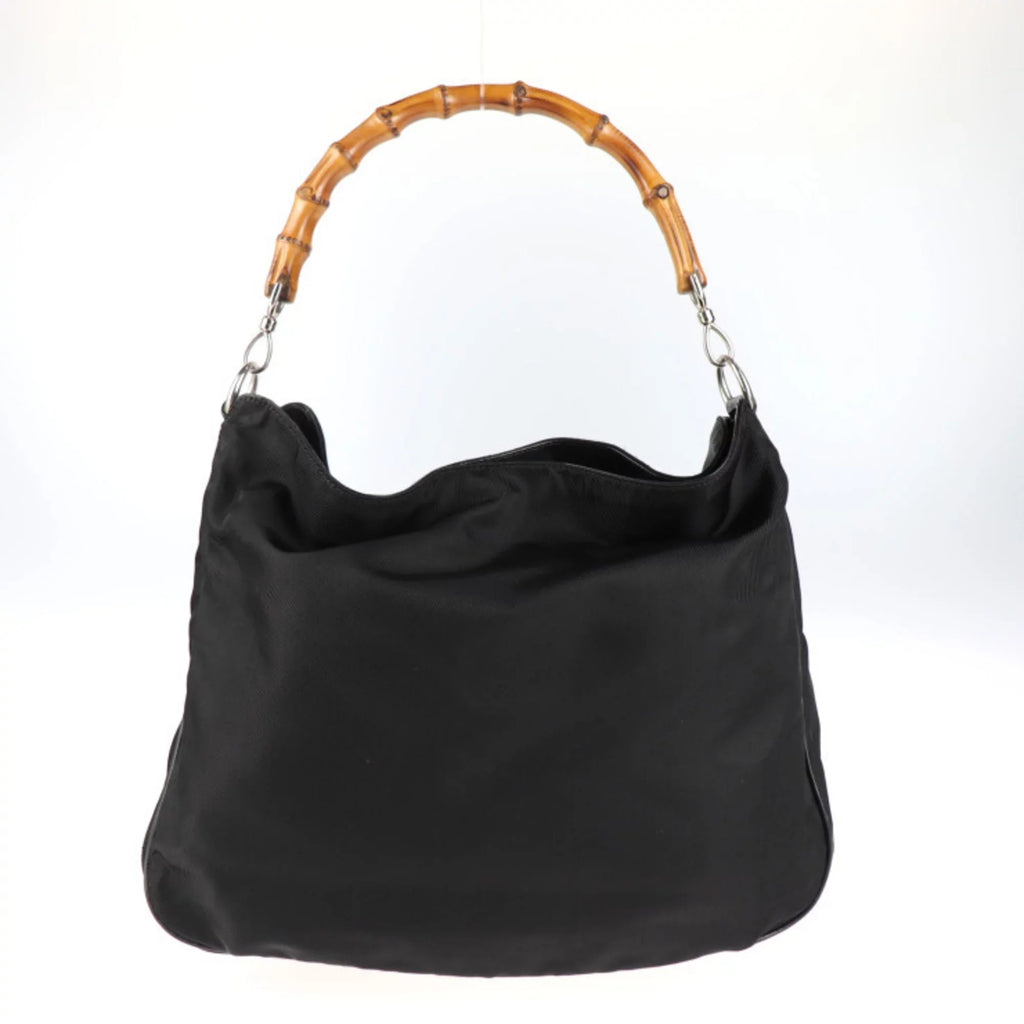 GUCCI 001/1705/1577 bag tote bamboo canvas black Gucci Pre-Owned (Good) handbag