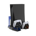 PlayStation Digital 5 Console-Black and Charging, Storage, Multi-Functional Cooling for Disc Cooling and Dock with Versions Fan Stand and Charging Disc Enhanced Base PS5 -
