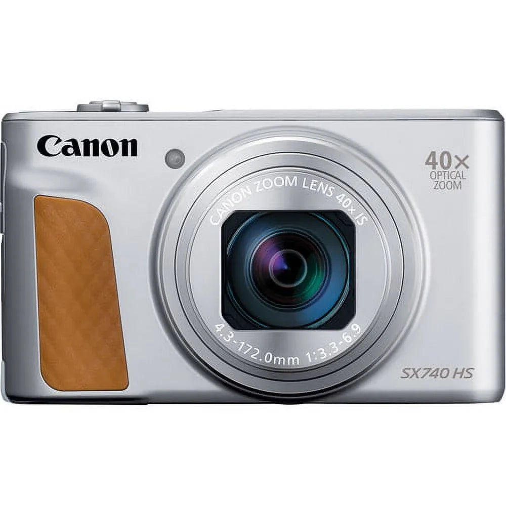 Case 64 (Silver) Card + Batteries with Camera Tripod Canon + HS Premium + 2 Camera Digital PowerShot SX740 GB