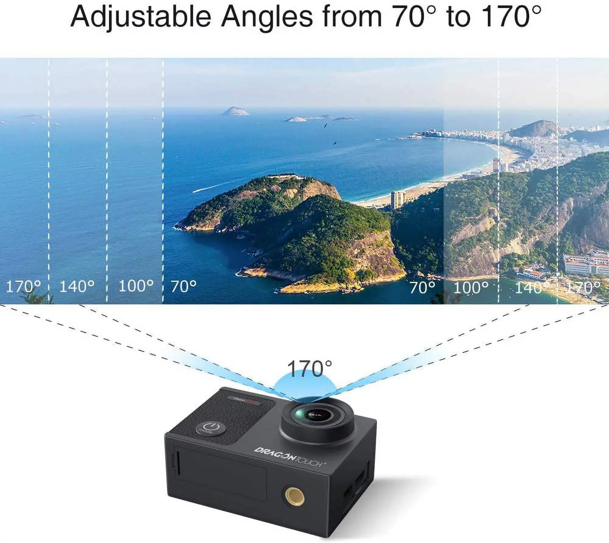 Accessories & Underwater Waterproof Camera W/ Camera,16MP Screen Pro Helmet 4K/60FPS Action Touch 3 Dragon Touch Vision 100ft