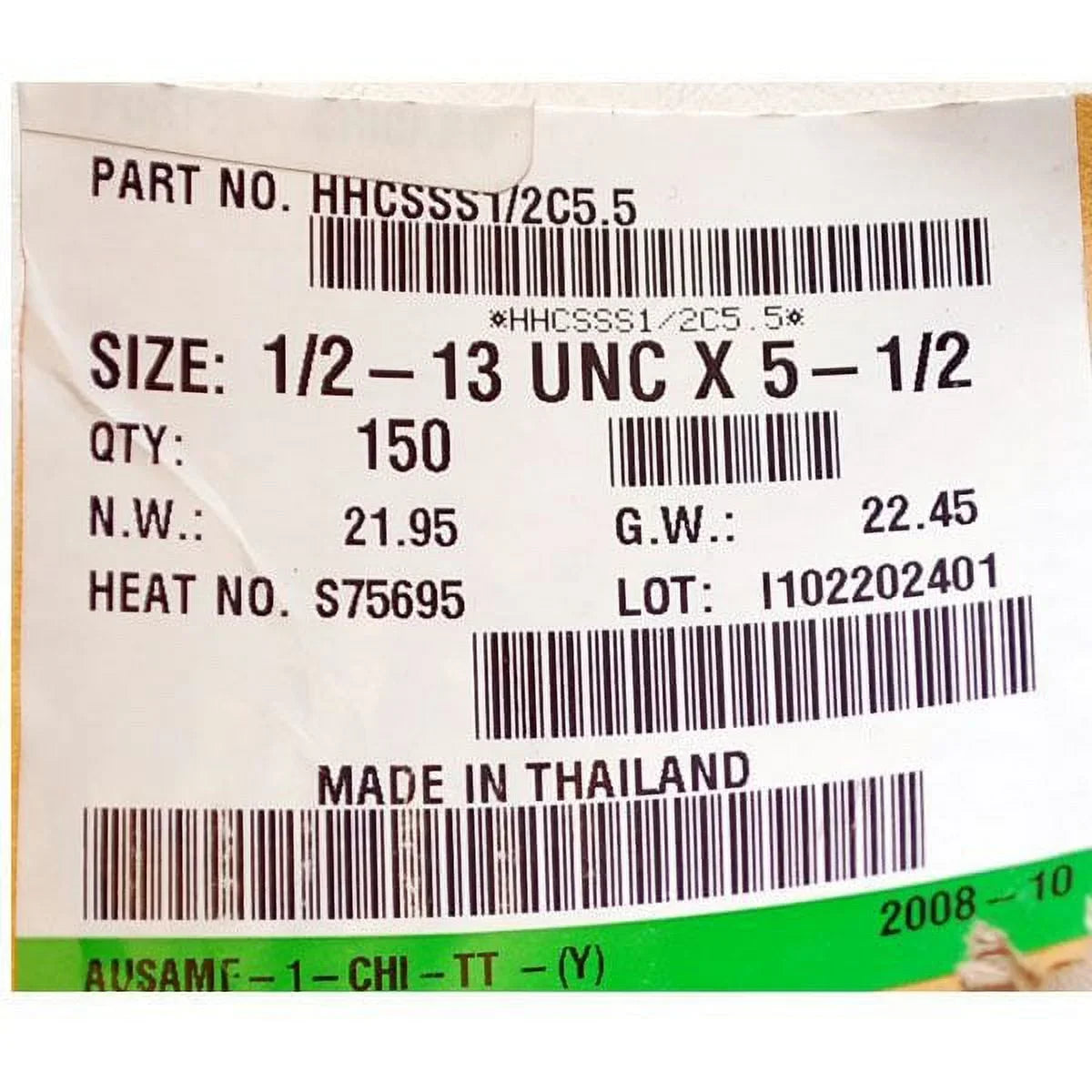 Outboard | Bolts 4) (Set Boat Mercury of Mounting HHCSS1/2C5.5 Engine