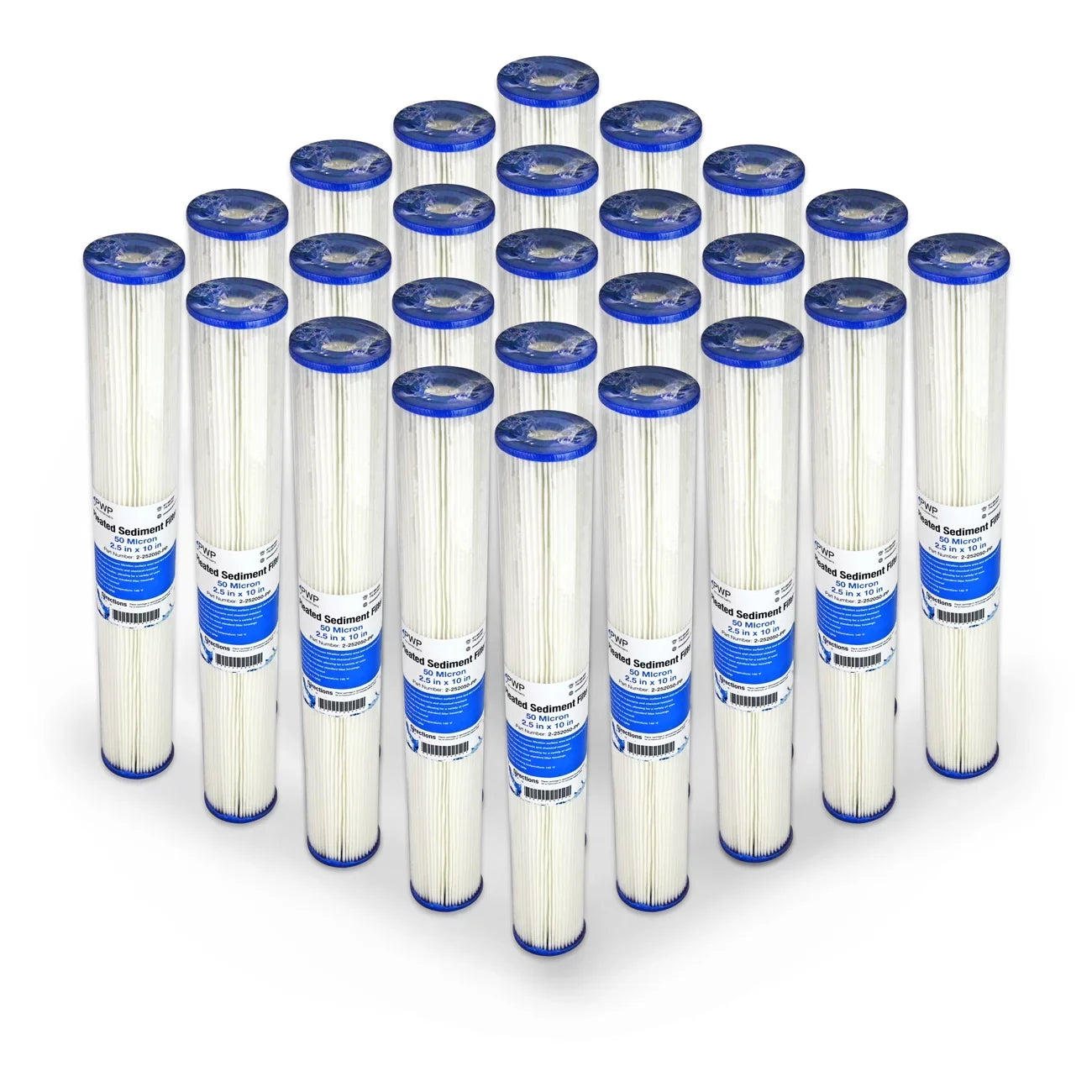 25 Pleated Filter 2.5x20" Sediment Pack micron 50 Cartridge Poly Water