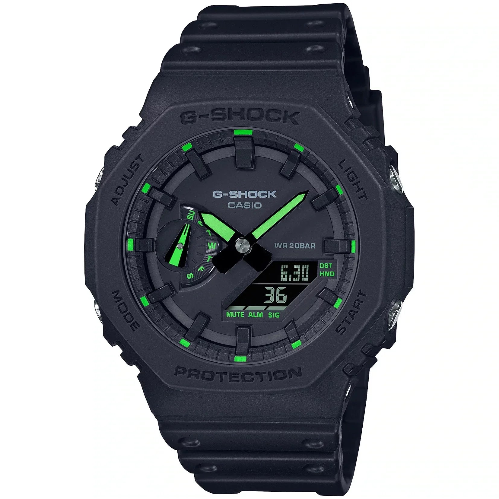 G-Shock Neon Limited GA2100 Green Edition Black
