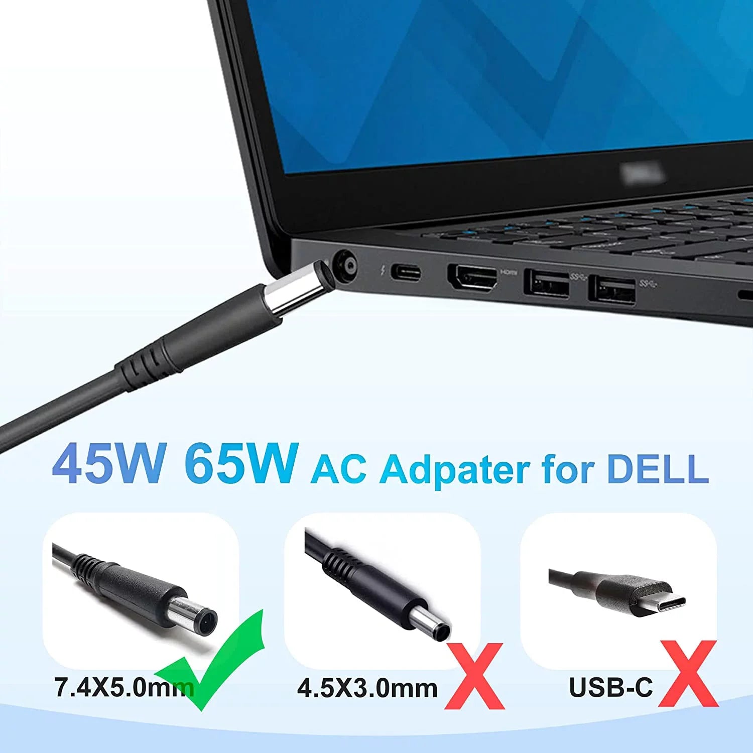 E7480 5500 AC Laptop LA65NM130 7490 E5400 7390 E6540 3440 7480 Charger Dell LA65NS2-01 5480 E5420 E7470 Adapter E5450 65W for E6430 7400 E5470 5400 E6420 Latitude