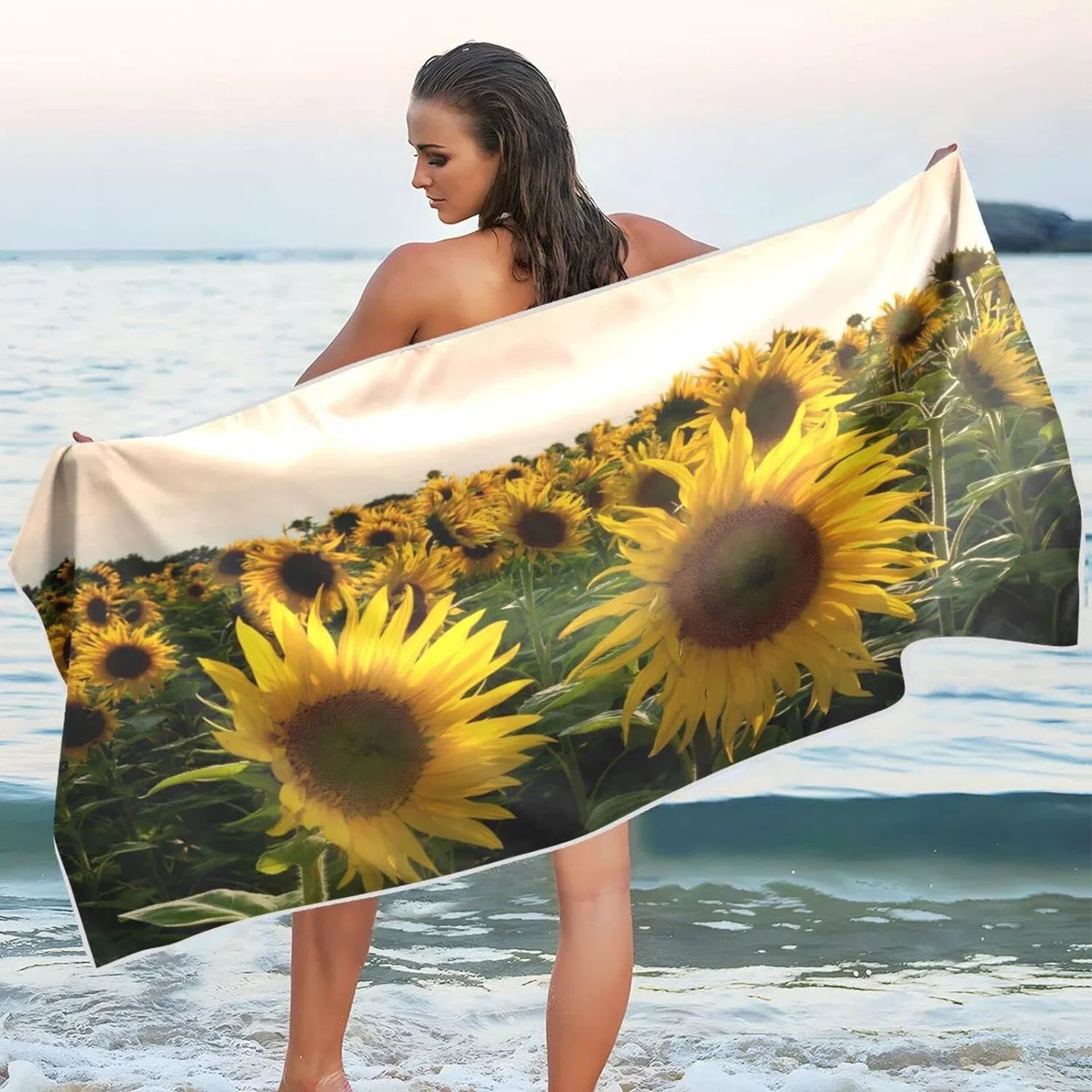 Towel Towels Lightweight Towel Quick Travel for Field Dry Sunflower Swimming Beach Compact Super Holiday（363） Oversized Bestwell - Camping - Absorbent