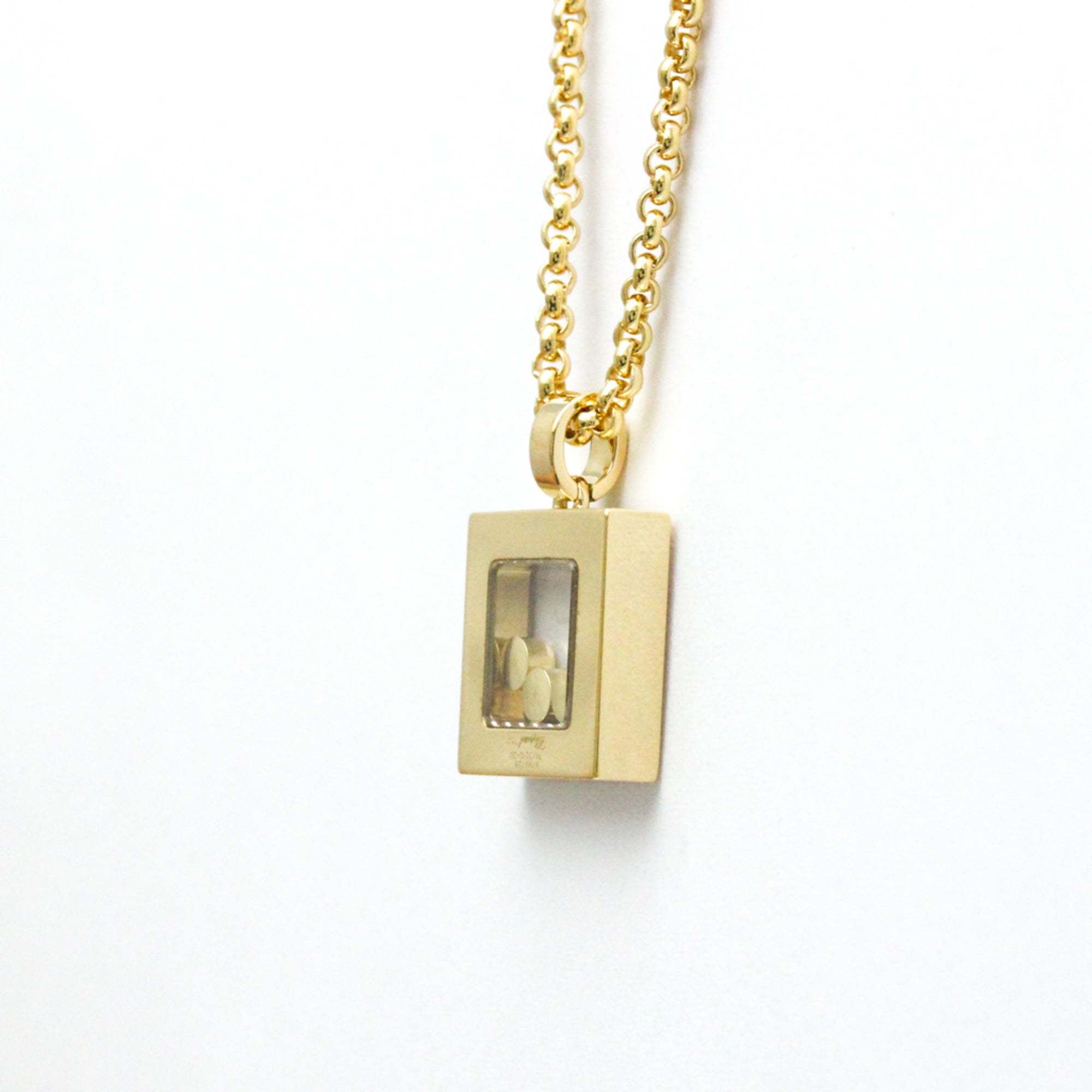 Men,Women Pendant Necklace (Good) Happy (Gold) Fashion (18K) Diamonds Chopard Necklace Pre-Owned Yellow Diamond Square 79/3210 Gold