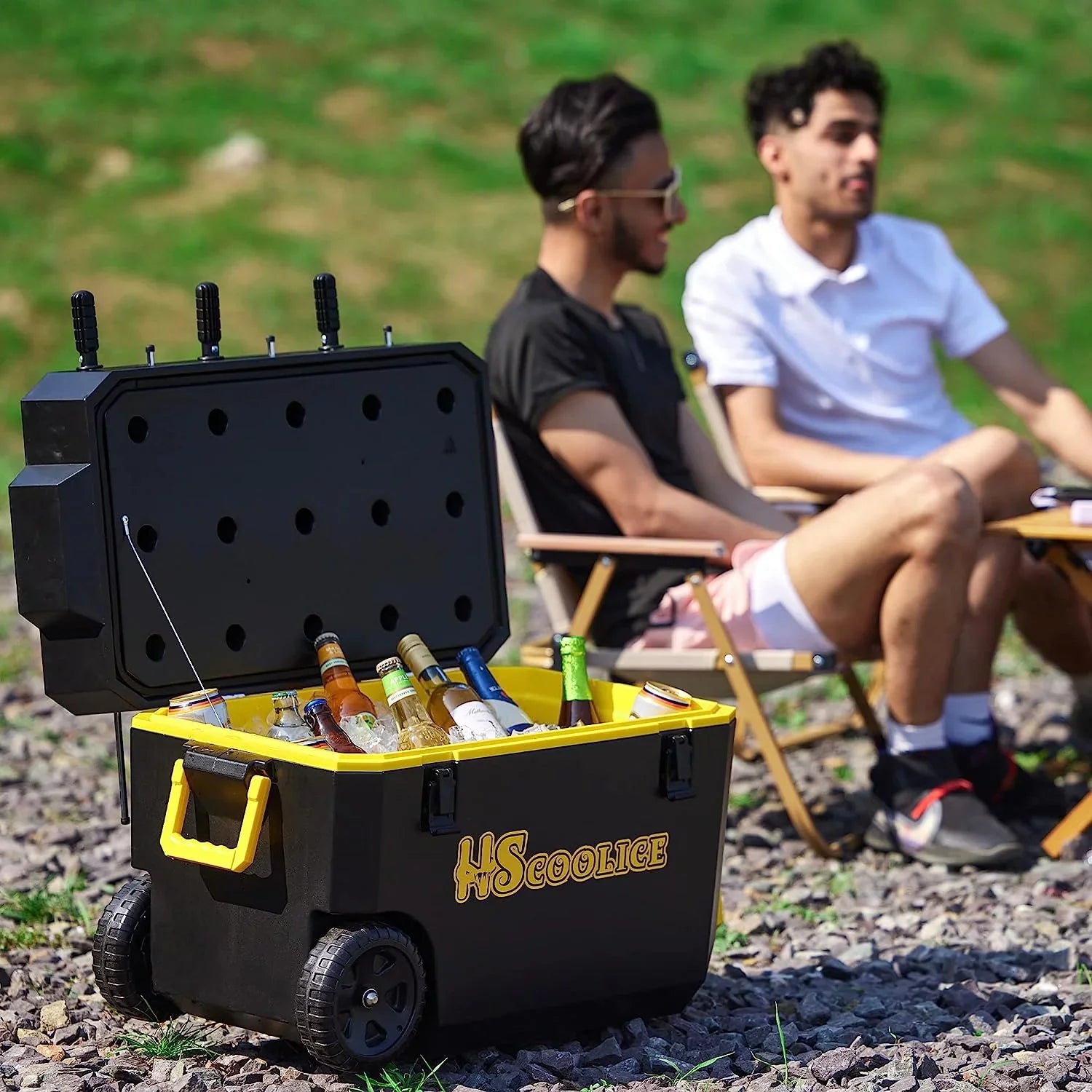 QT Family Black & Picnic, 65 Cooler Portable Ideal Hard Cooler Ice Outdoor Table, Barbecue, Wheels, Chest Red with Gathering Camping, with for - Foosball