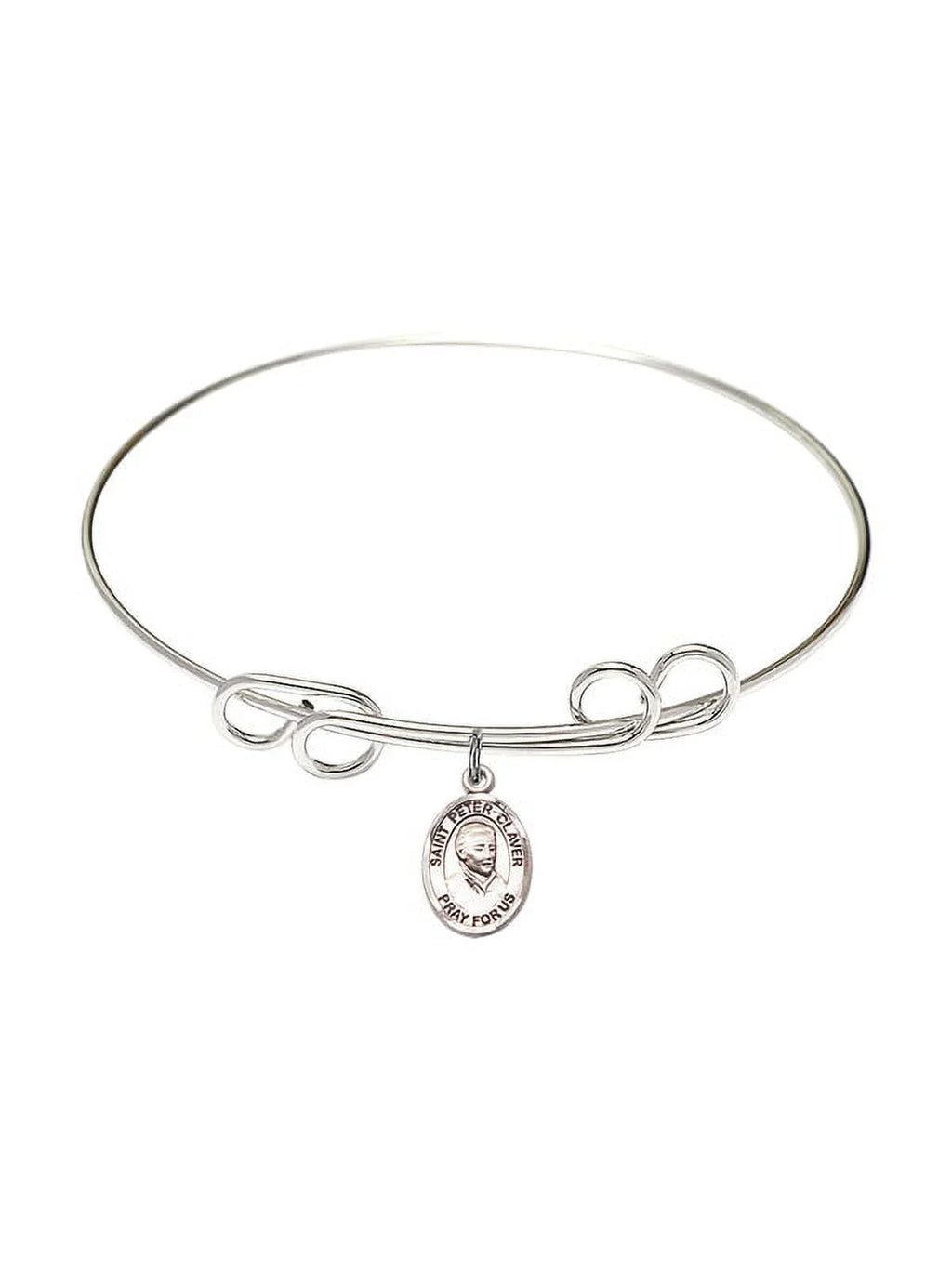Bangle St. in Double Round Loop 8 Silver Bracelet w/ Peter Sterling Claver inch