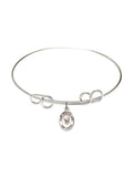 Bangle St. in Double Round Loop 8 Silver Bracelet w/ Peter Sterling Claver inch