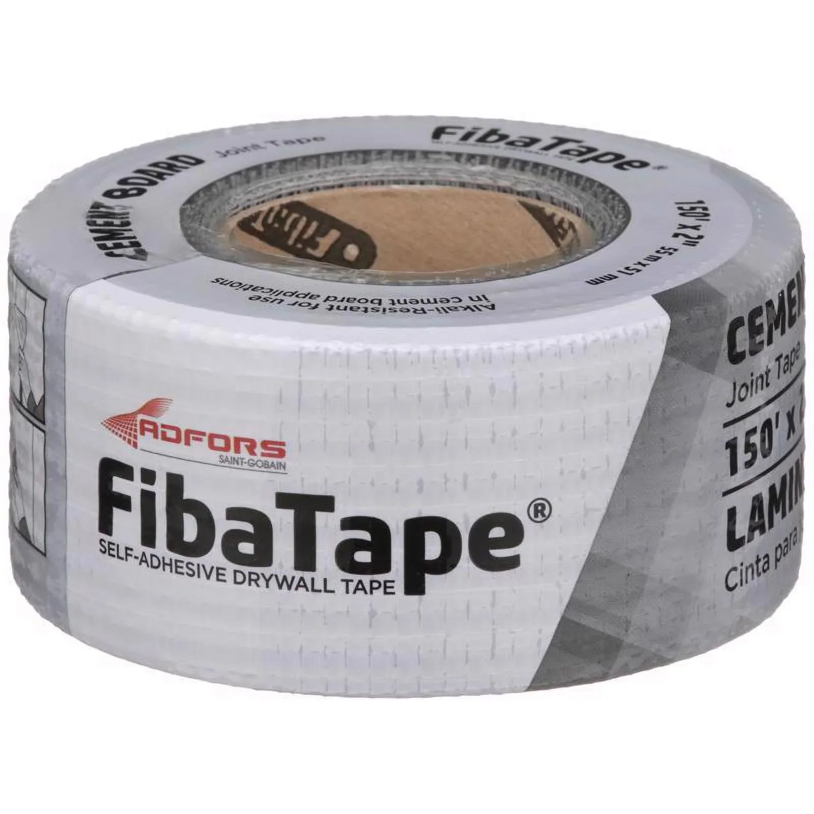 Saint-Gobain Adhesive Fiberglass In. Mesh Fibatape Self 150 W L 2 Alkali-Resistant Ft. Gray Pc, X 1 Adfors