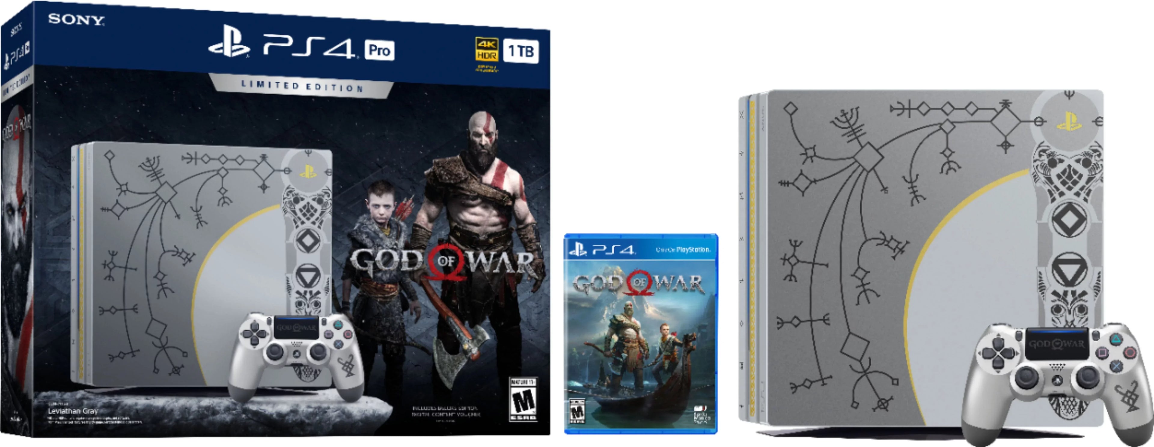 CUH-7115B War 4 PlayStation Used God Bundle, 1TB of Pro Sony