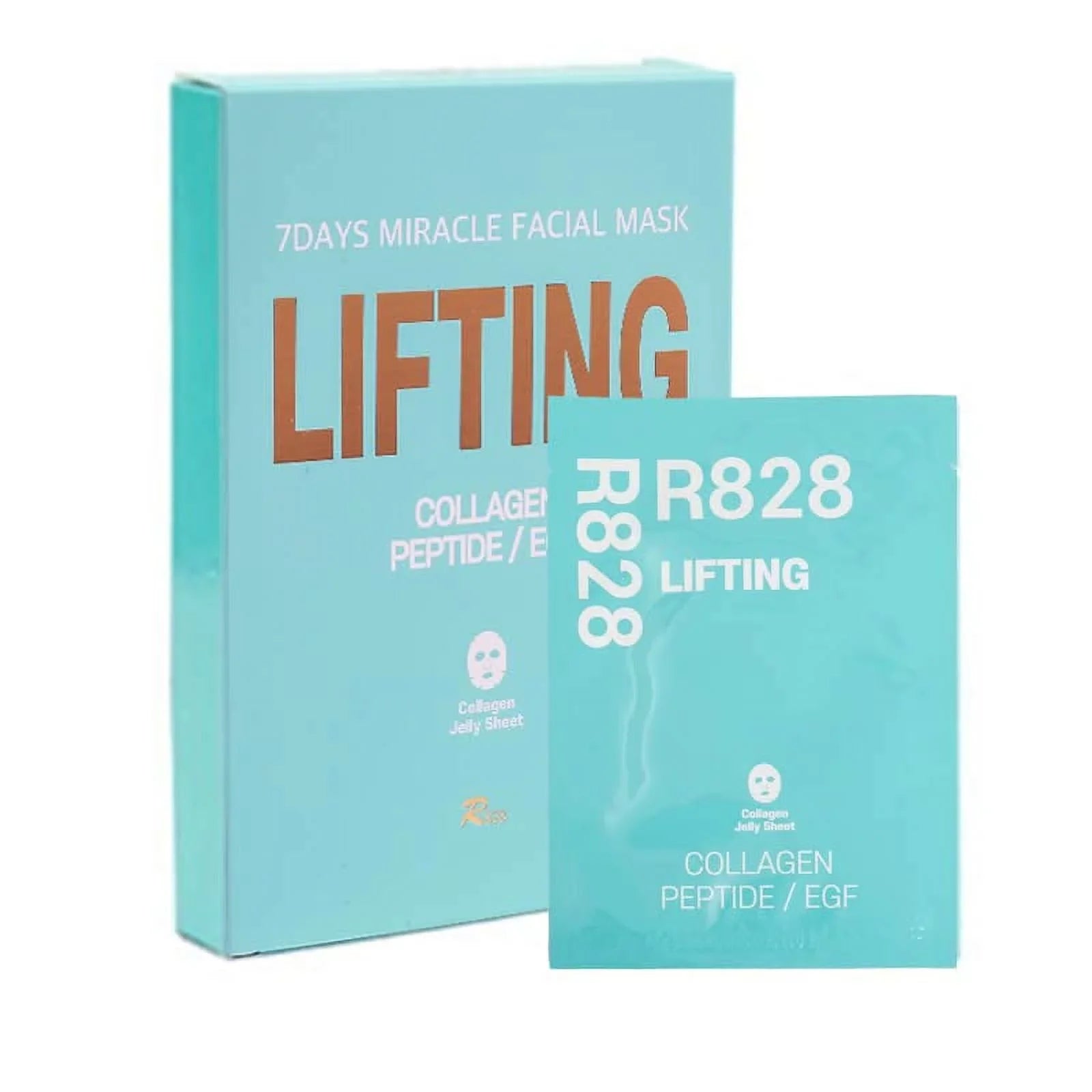 Instant with 10 EGF Peptide Face Lifting and Collagen R828 & Lifting Pack Face Mask Hydrolyzed Glowing