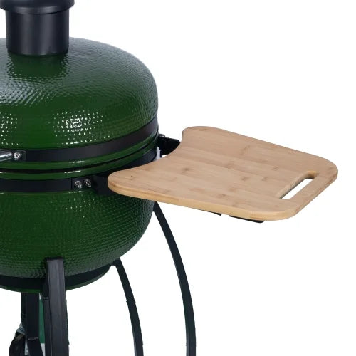 Roasted MADETEC with Smoked 19.6" Grill Outdoors BBQ diameter Patio,Green Double Ceramic 24" Pan-roasted Liner Gridiron 4-in-1 Pellet for Ceramic