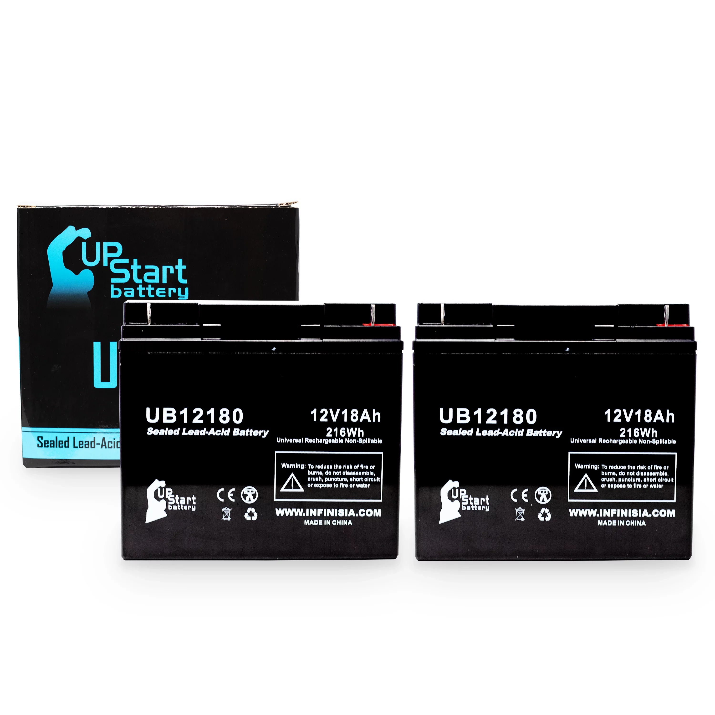 '- Battery T4 SLA) 18000mAh, Lead PICHER (12V, CFM12V18 - 18Ah, Sealed Compatible Universal Battery Pack 2x Replacement Acid AGM, UB12180 EAGLE BATTERIES Terminal,