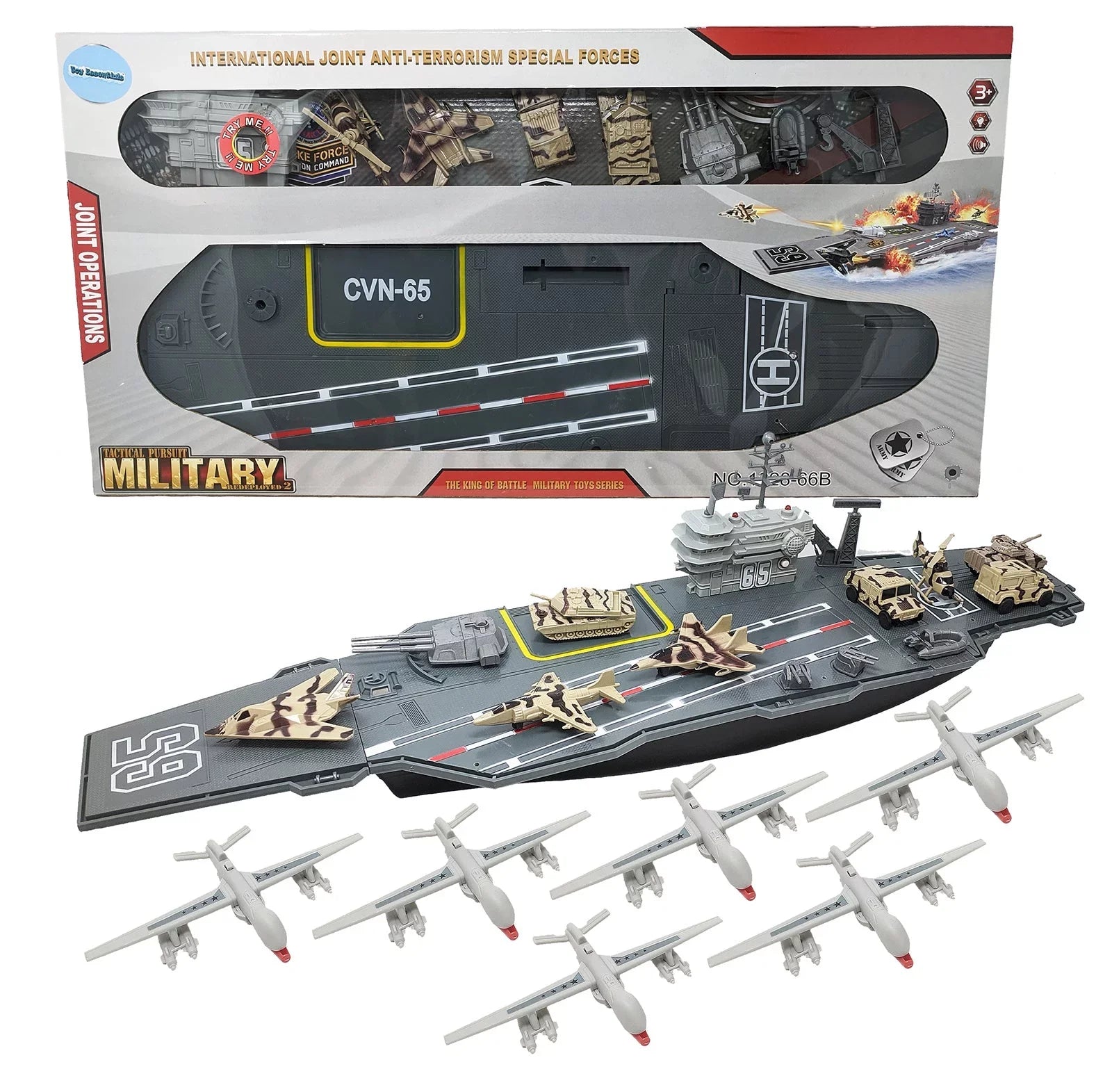 and Military with Carrier Aircraft Sound 31 Inch Effects Vehicles Toy 6 Drones