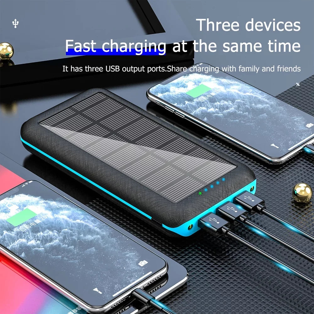 Lights Large Mobile Dual Decor Capacity LED Bank 20000mAh 3 Solar Xmas Portable Power Power Charger Supply USB Ponyta with