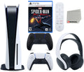 and Disc Microfiber with Sony PS5 Launch Marvel’s Remote, Cleaning Playstation 5 Version Disc) Midnight Media Black Miles Controller, Extra Cloth Bundle Edition Spider-Man: (Sony Headset, Morales