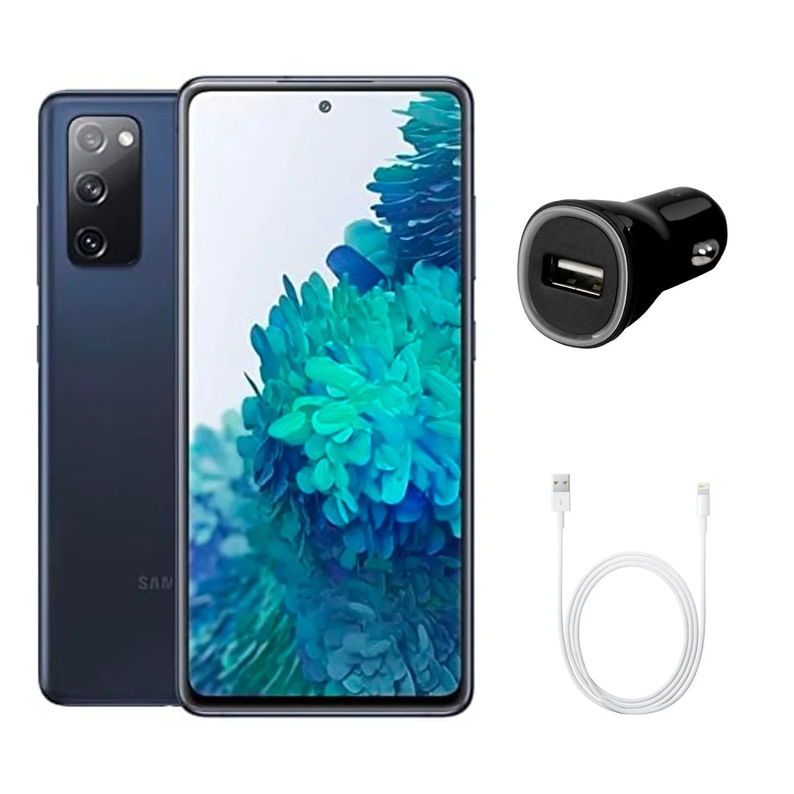 Samsung (Refurbished) Navy Charger Cloud Galaxy (Grade Fast Car (Verizon Unlocked) w/ 128GB Restored S20 FE 5G A) G781V