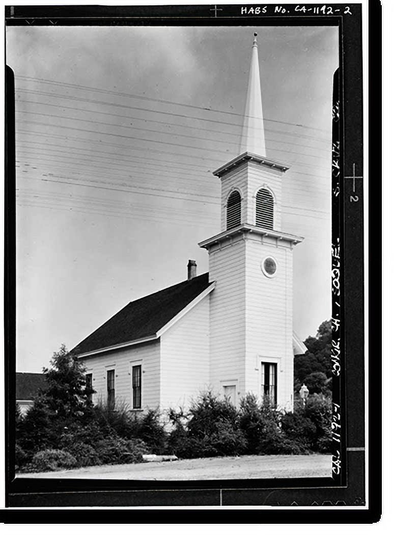 x 17-7/8" Framed Historic 21-7/8" Print, County, 2, CA Church, - Soquel, Cruz Santa Congregational