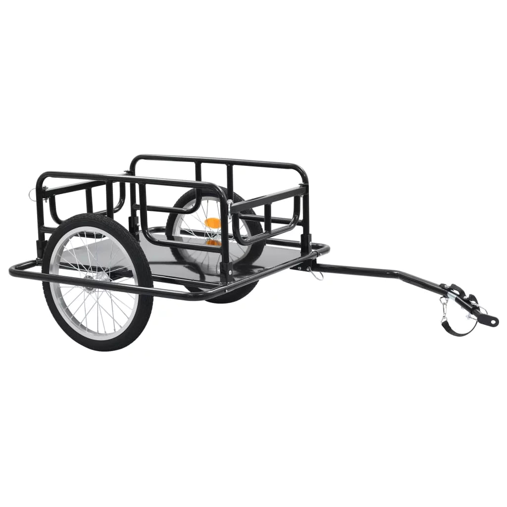51.2"x28.7"x19.7" Steel Cargo Trailer Black Irfora Bike