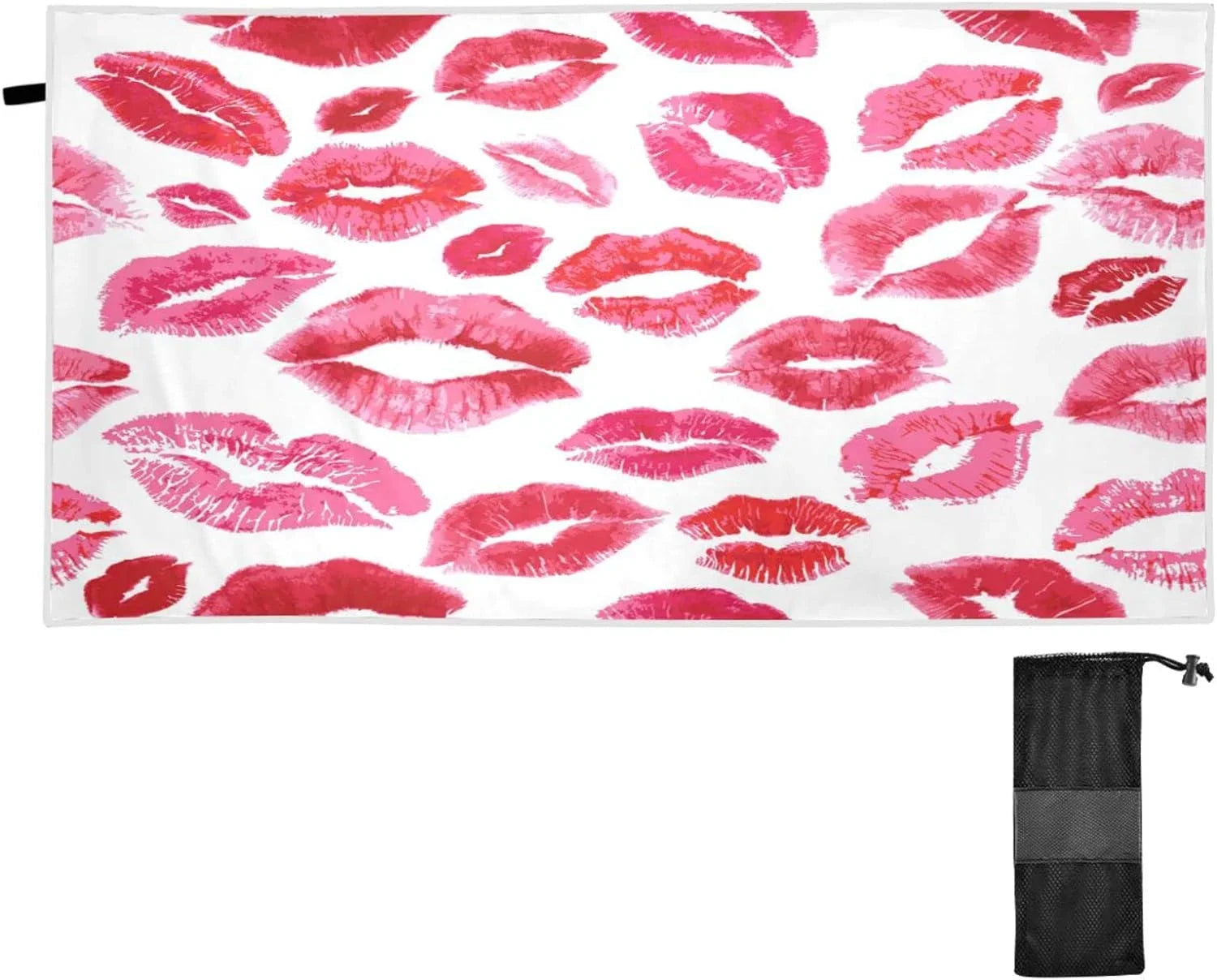 （159） Beach for - Oversized Holiday Towel Lightweight Swimming Lips Red Absorbent Towels Super Travel Compact Bestwell Quick Dry - Camping Towel