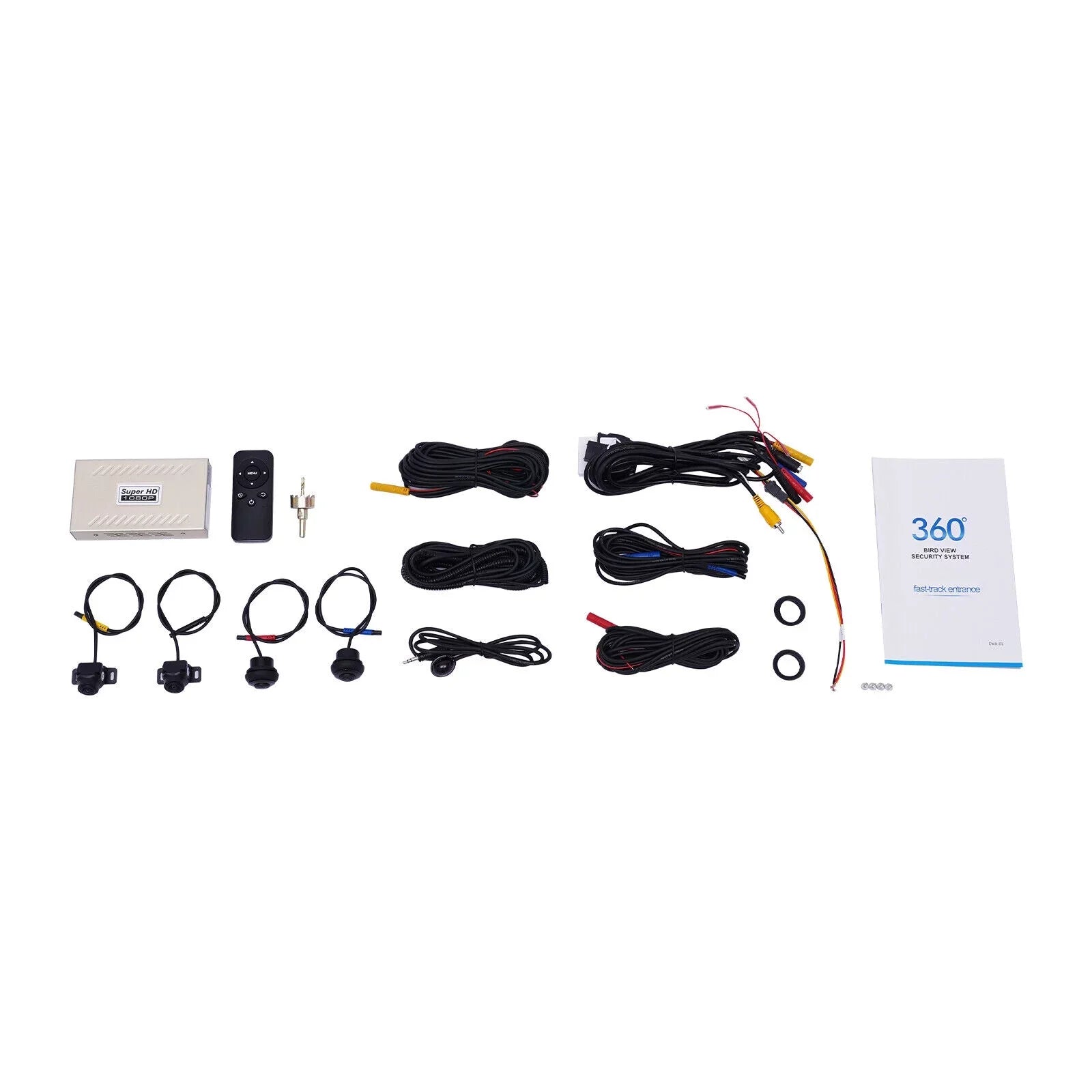 Kit HD Recorder Super Night DVR Recorder Panoramic Vision Vision Camera Parking Night Seamless 360° Car View Monitor, System Car 4-Camera Bird