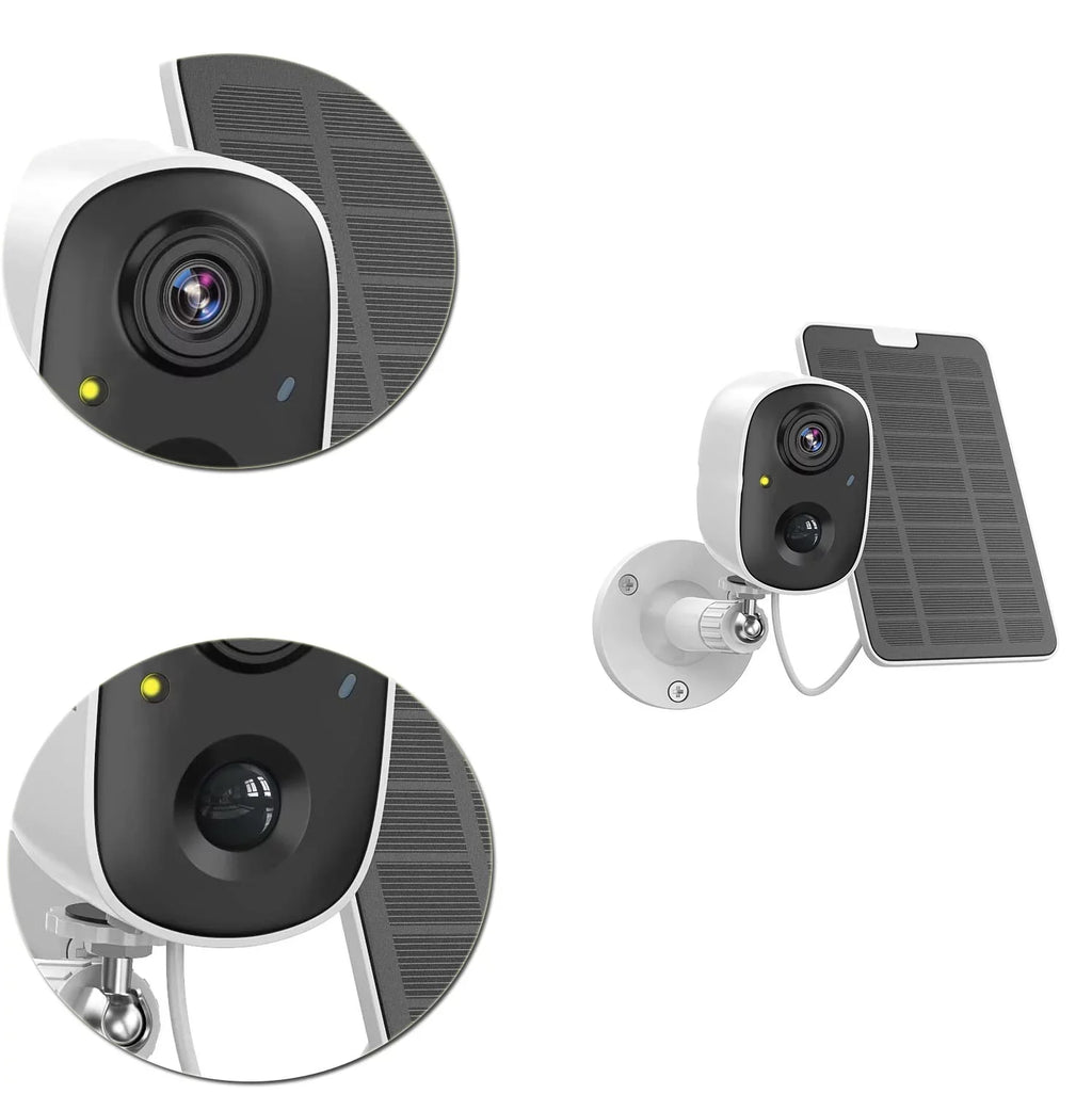 Security Camera Motion Powe Audio, Detection, Siren Solar Alarm,Cloud/SD Outdoor, Color 2-Way Waterproof Storage,IP65 Vision 1080P Camera, Battery Wireless Surveillance WiFi Night