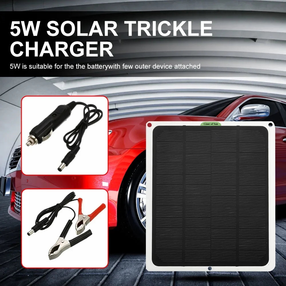 RV Charging Outdoor Solar for Flexible 20W Panels 12V/5V Charger Clips Monocrystalline occkic Battery Cars Yachting Charger with