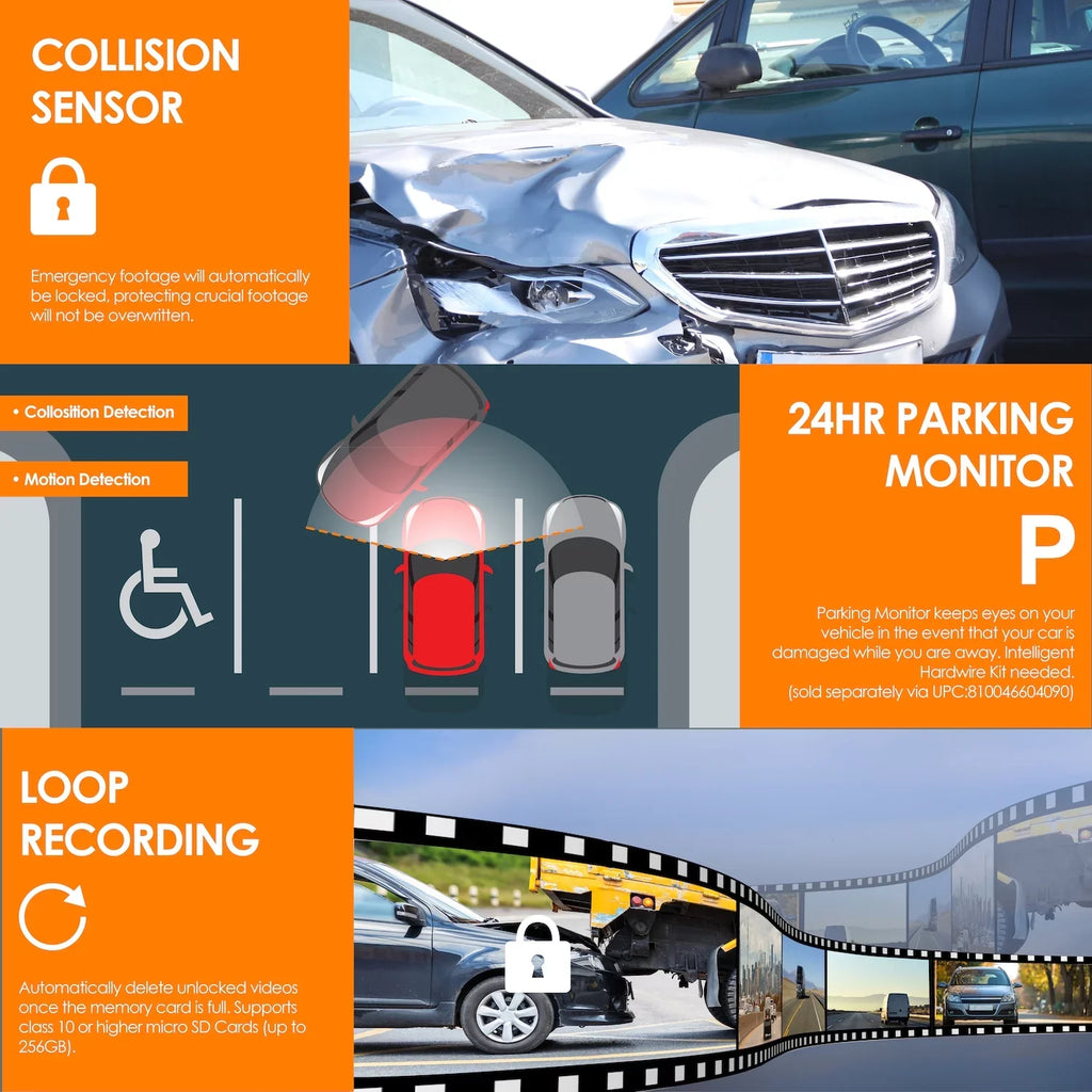 AI with Wi-Fi and Dash V2 Recording Pro Rexing 1080p 3-Channel Front/Cabin/Rear GPS Cam,