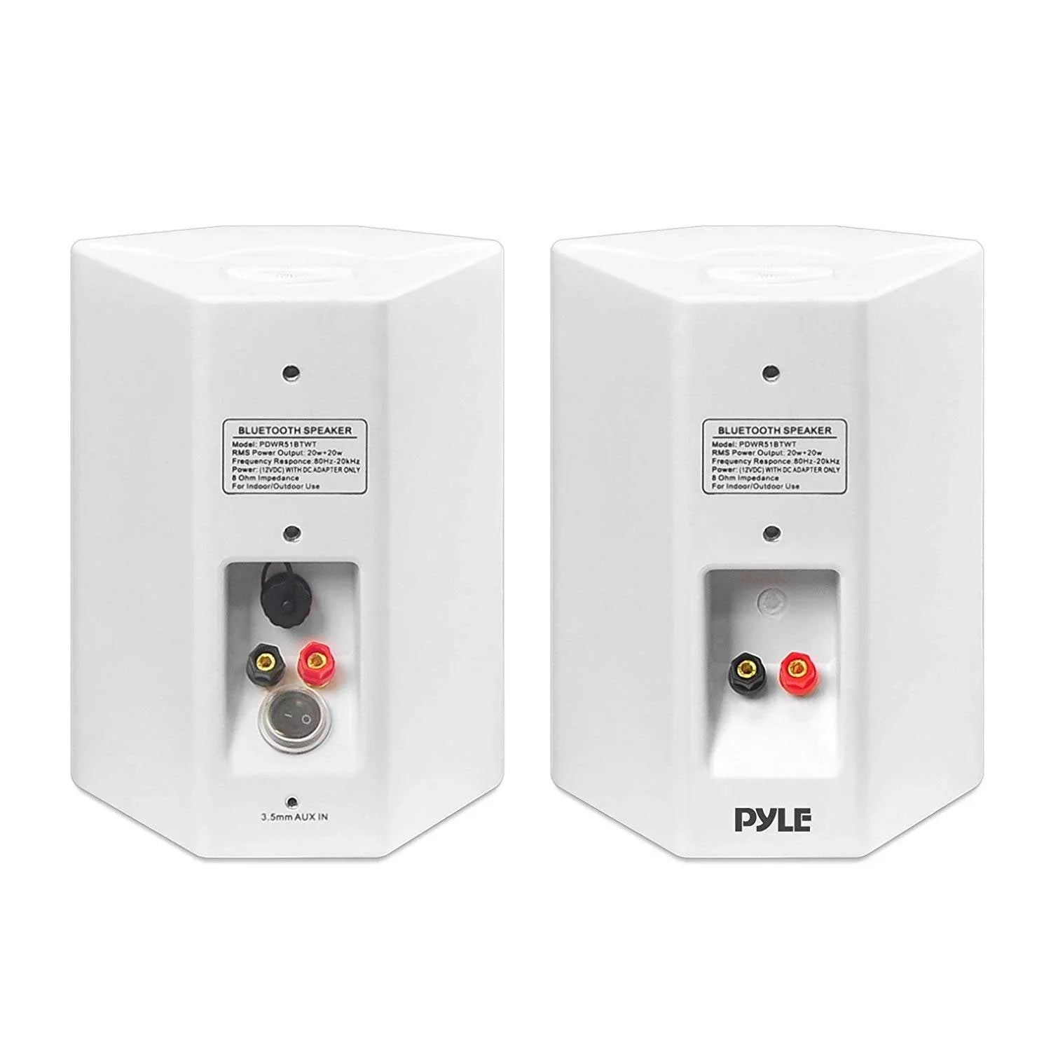System Bluetooth Mount & Pyle White Speakers, Waterproof 5.25'' - Wall Speaker Indoor/Outdoor