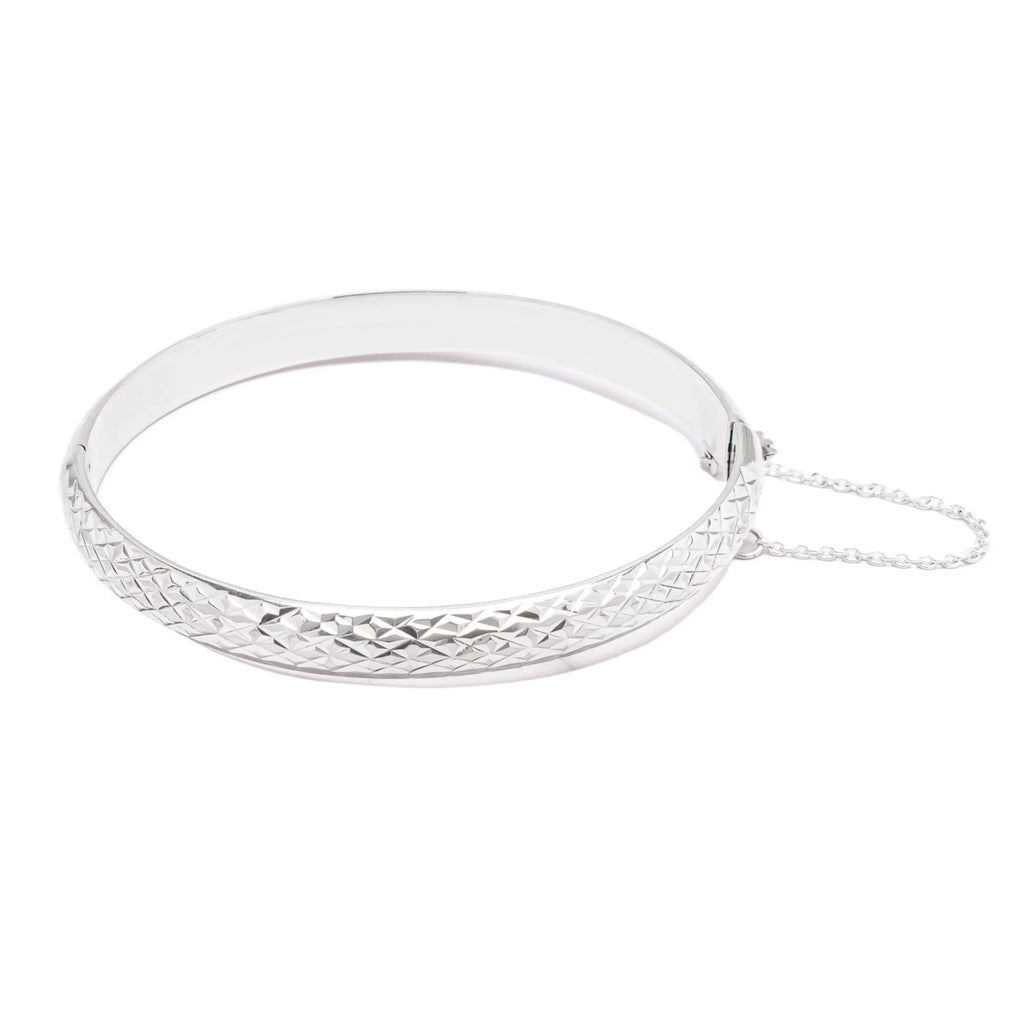 Silver Bracelet Giavonna Bangle Crystal-Cut Dolce Sterling