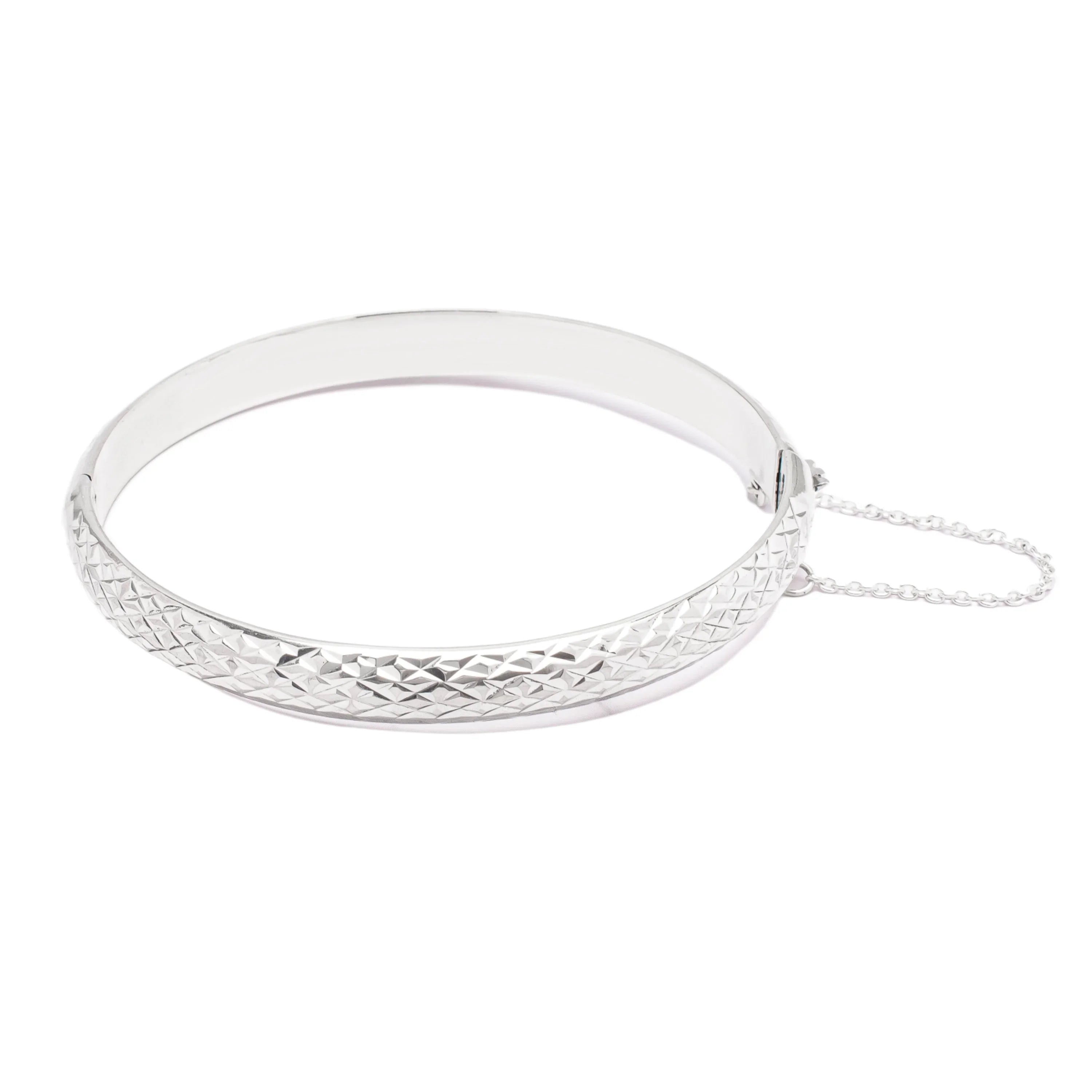 Silver Bracelet Giavonna Bangle Crystal-Cut Dolce Sterling
