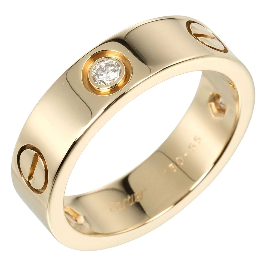 K18 diamond, (Good) half ring, 3P, size I132124019 8.67g, Cartier Pre-Owned 15 yellow approx. Love gold,