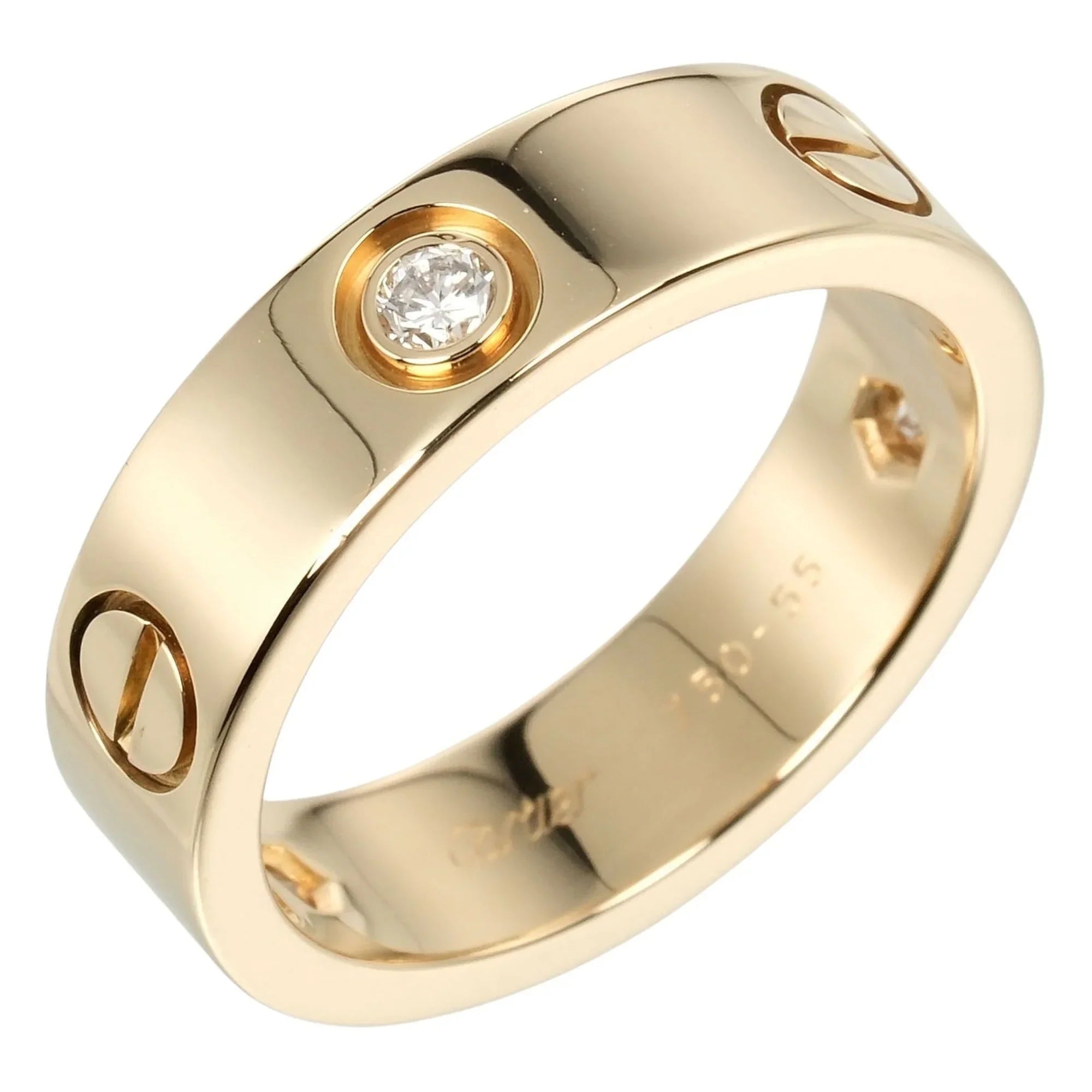 K18 diamond, (Good) half ring, 3P, size I132124019 8.67g, Cartier Pre-Owned 15 yellow approx. Love gold,