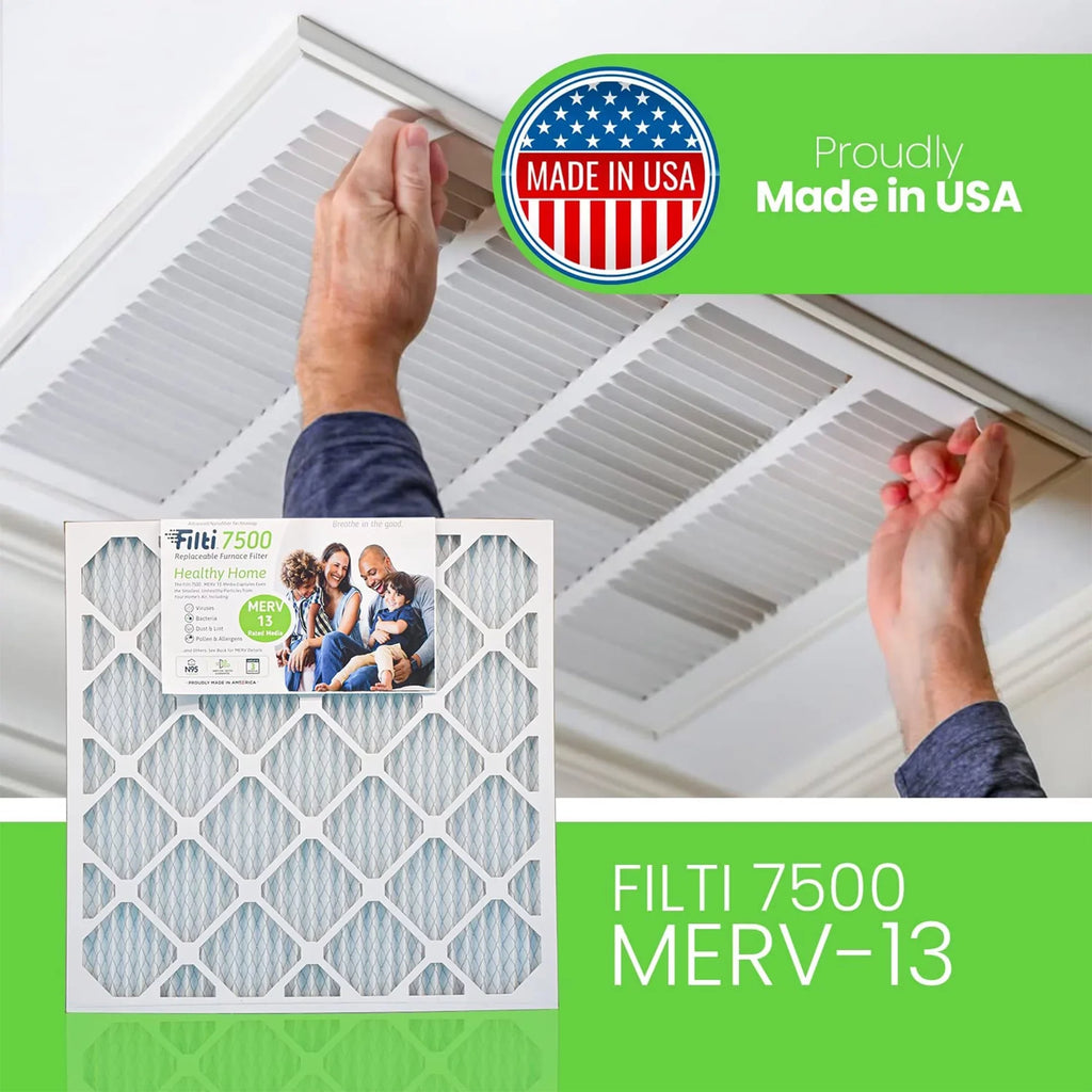 (2 Furnace MERV 13 Air Pleated HVAC Filter 20x25x5 7500 Home Pack) Filti