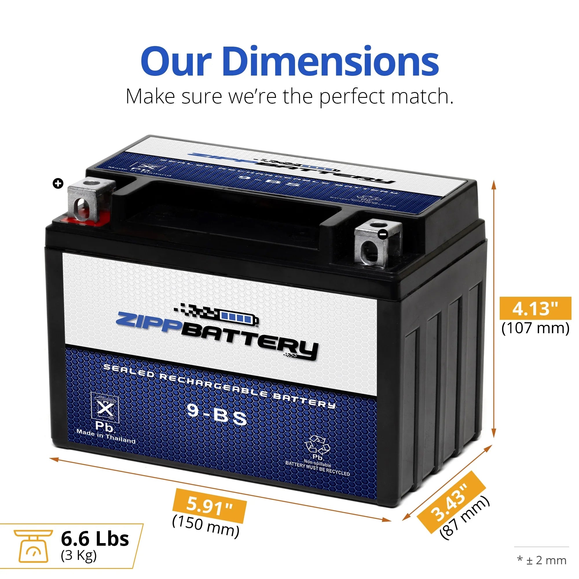 2001 Trx400Ex Zipp Battery 400Cc Atv Battery for Ytx9-Bs Honda Sportrax Fourtrax