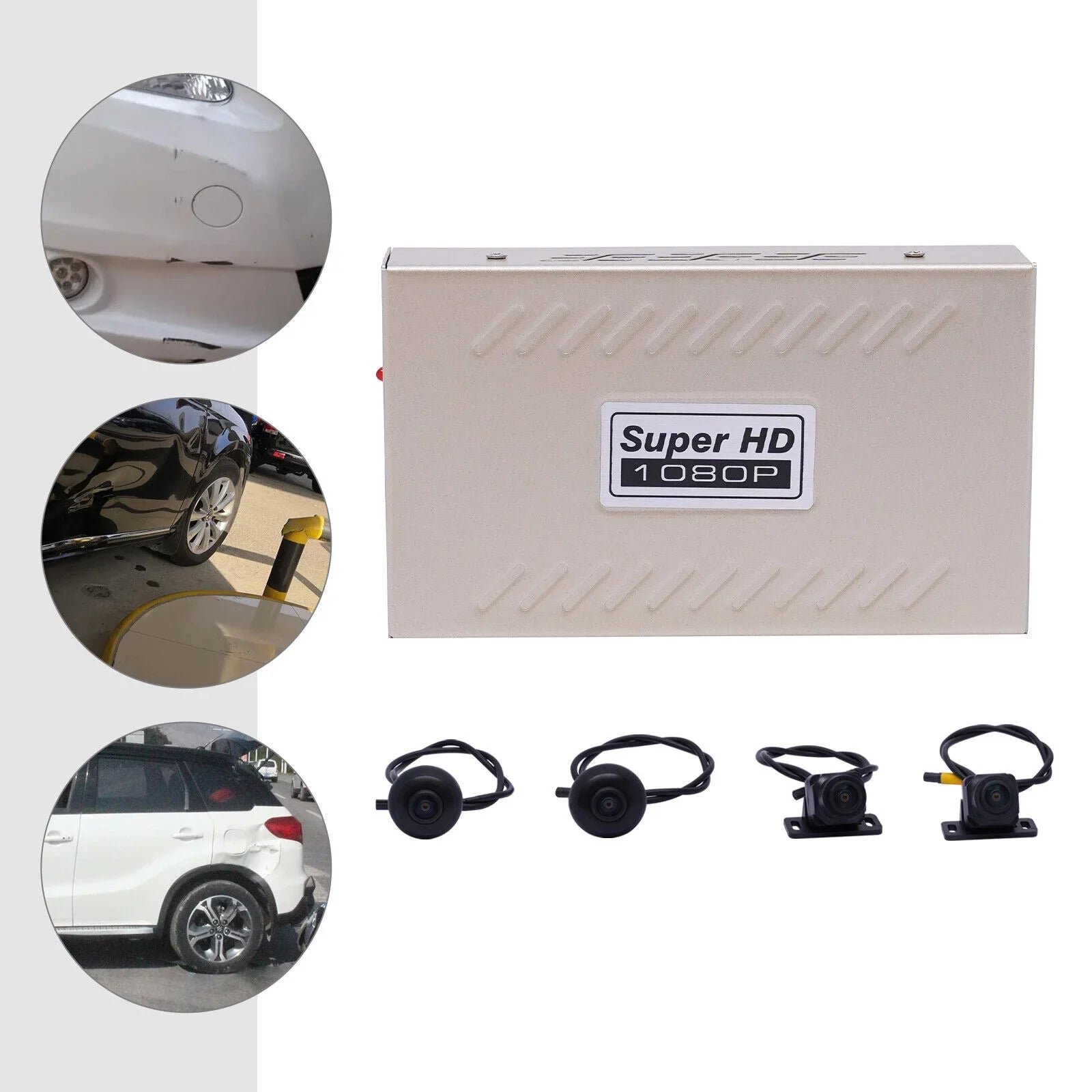 Kit HD Recorder Super Night DVR Recorder Panoramic Vision Vision Camera Parking Night Seamless 360° Car View Monitor, System Car 4-Camera Bird
